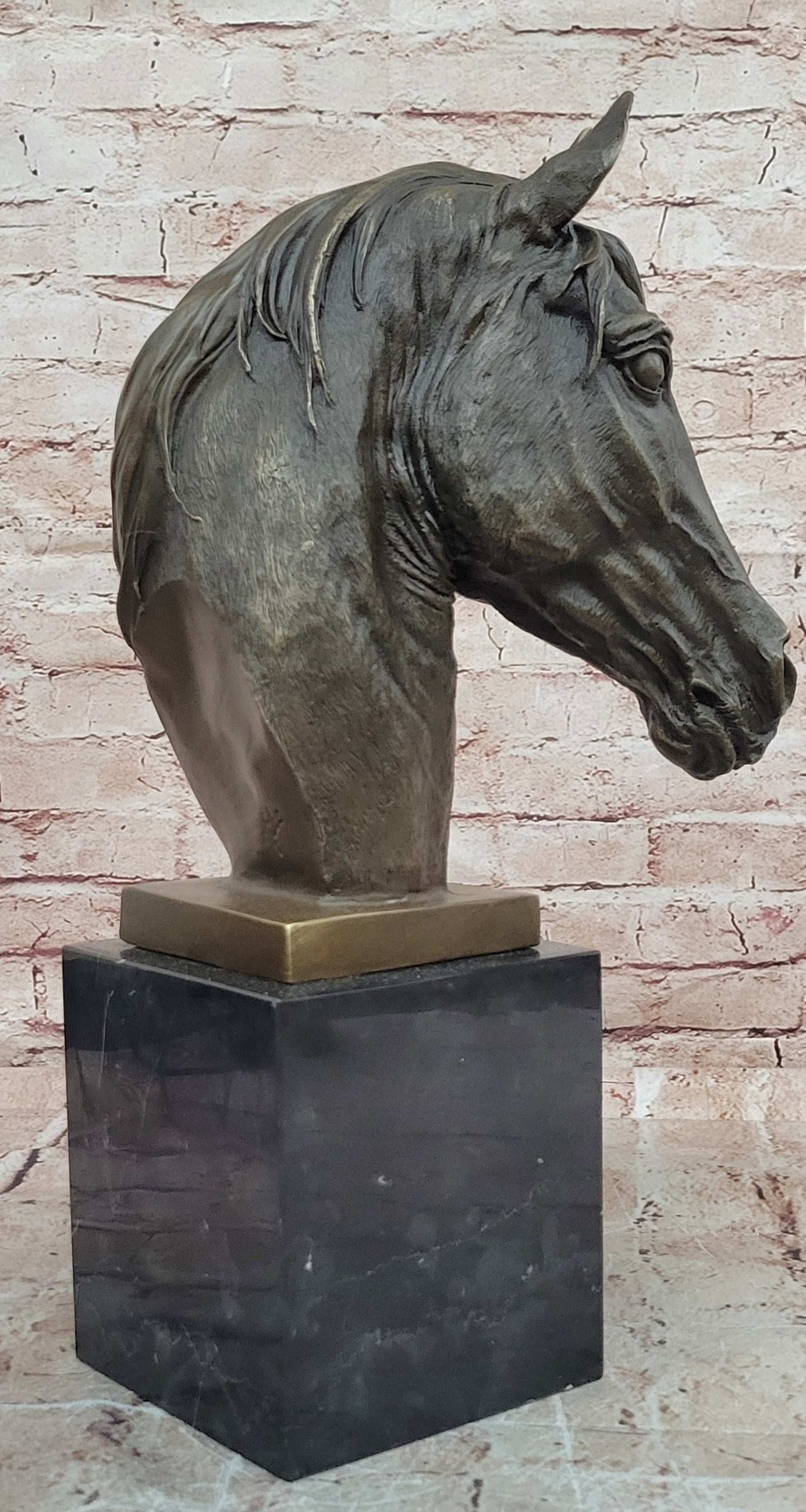 Genuine Milo Horse Bust Bronze Statue Fine Art Equestrian Collectible