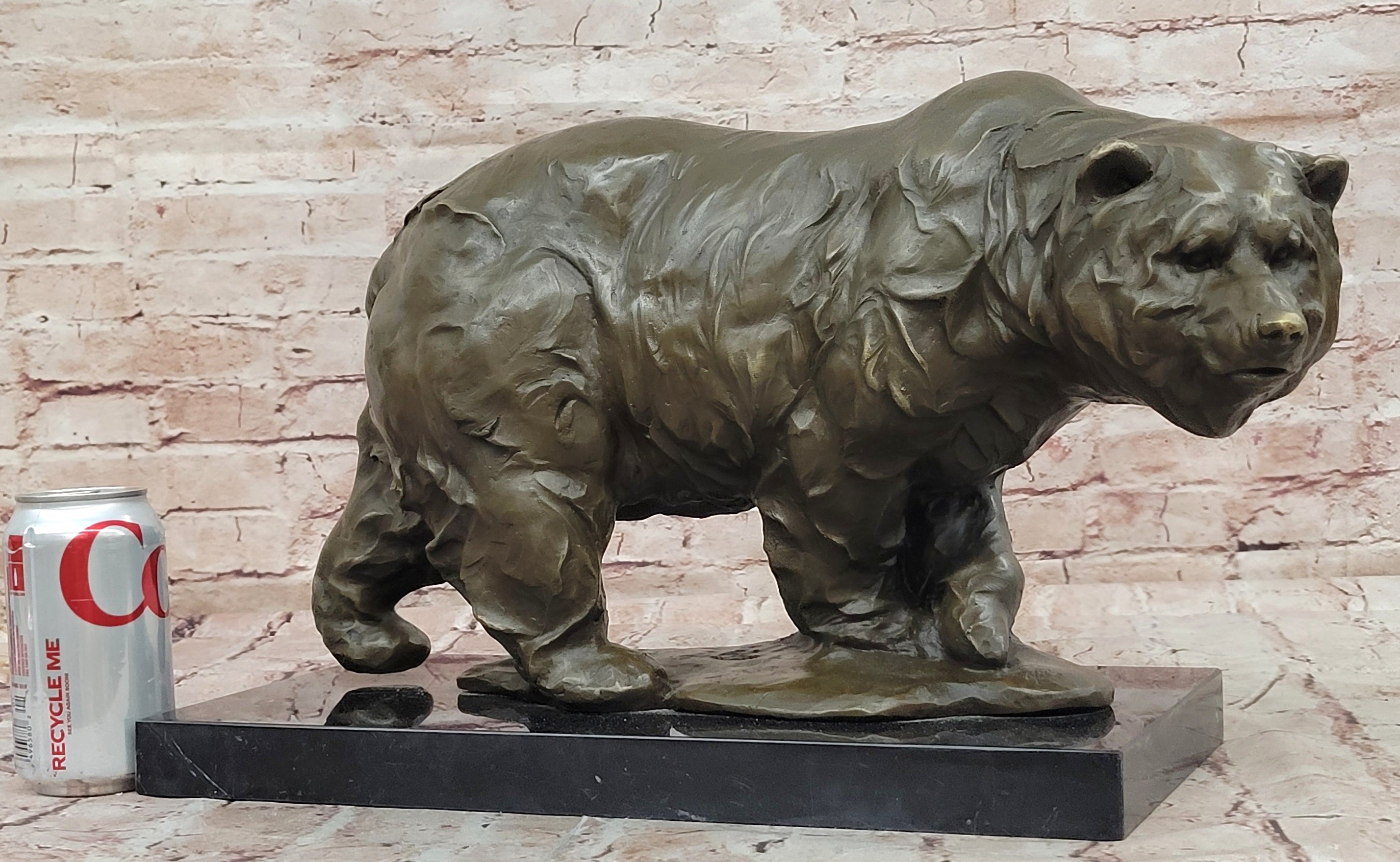Bronze Wildlife Bear Sculpture Signed Milo Modern Art Statue Decor Figure
