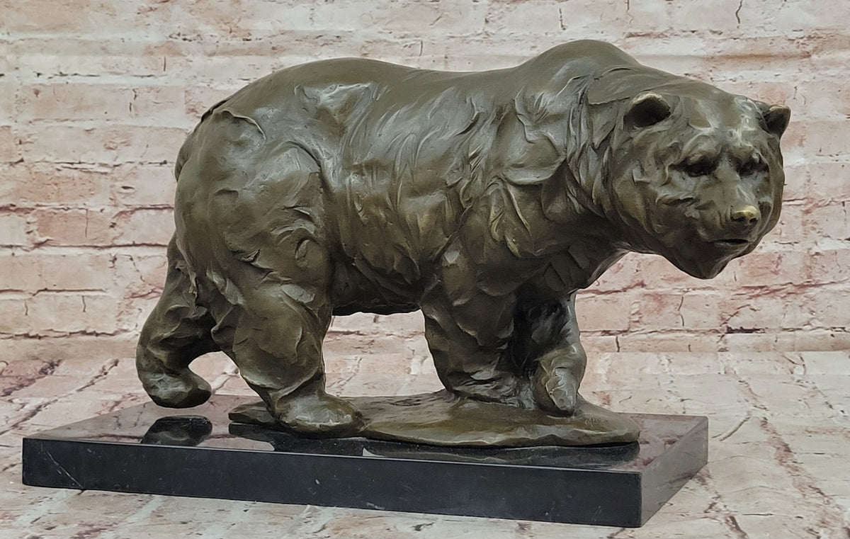Bronze Wildlife Bear Sculpture Signed Milo Modern Art Statue Decor Figure