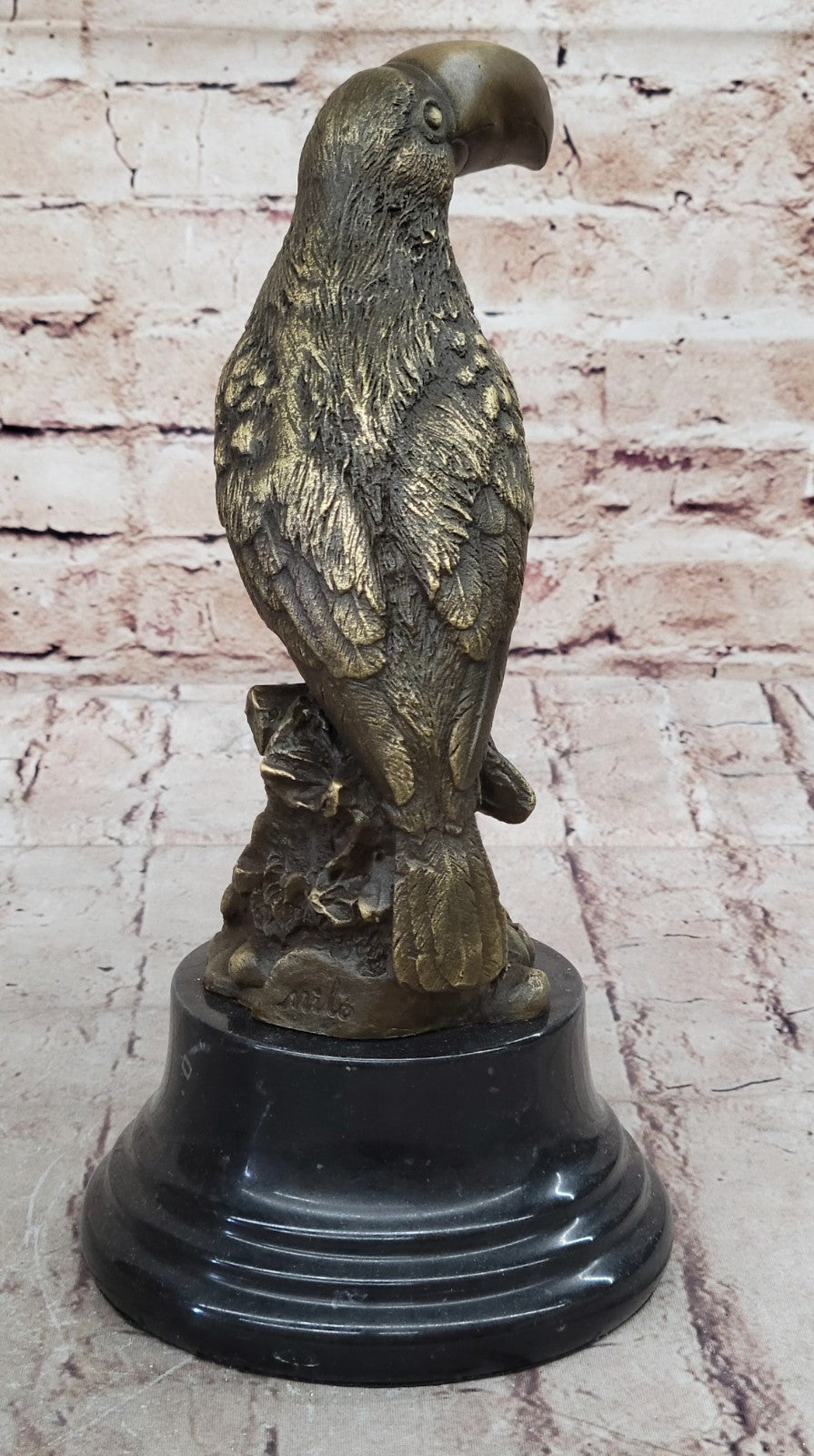 Toucan Branch Bird Handcrafted Wax Method Art Bronze Sculpture Statue Figure Art