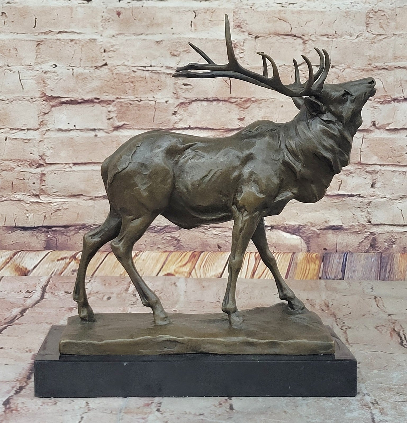 Fine Vintage Bronze Sculpture Stag Elk Signed Art Deco Period French Figurine