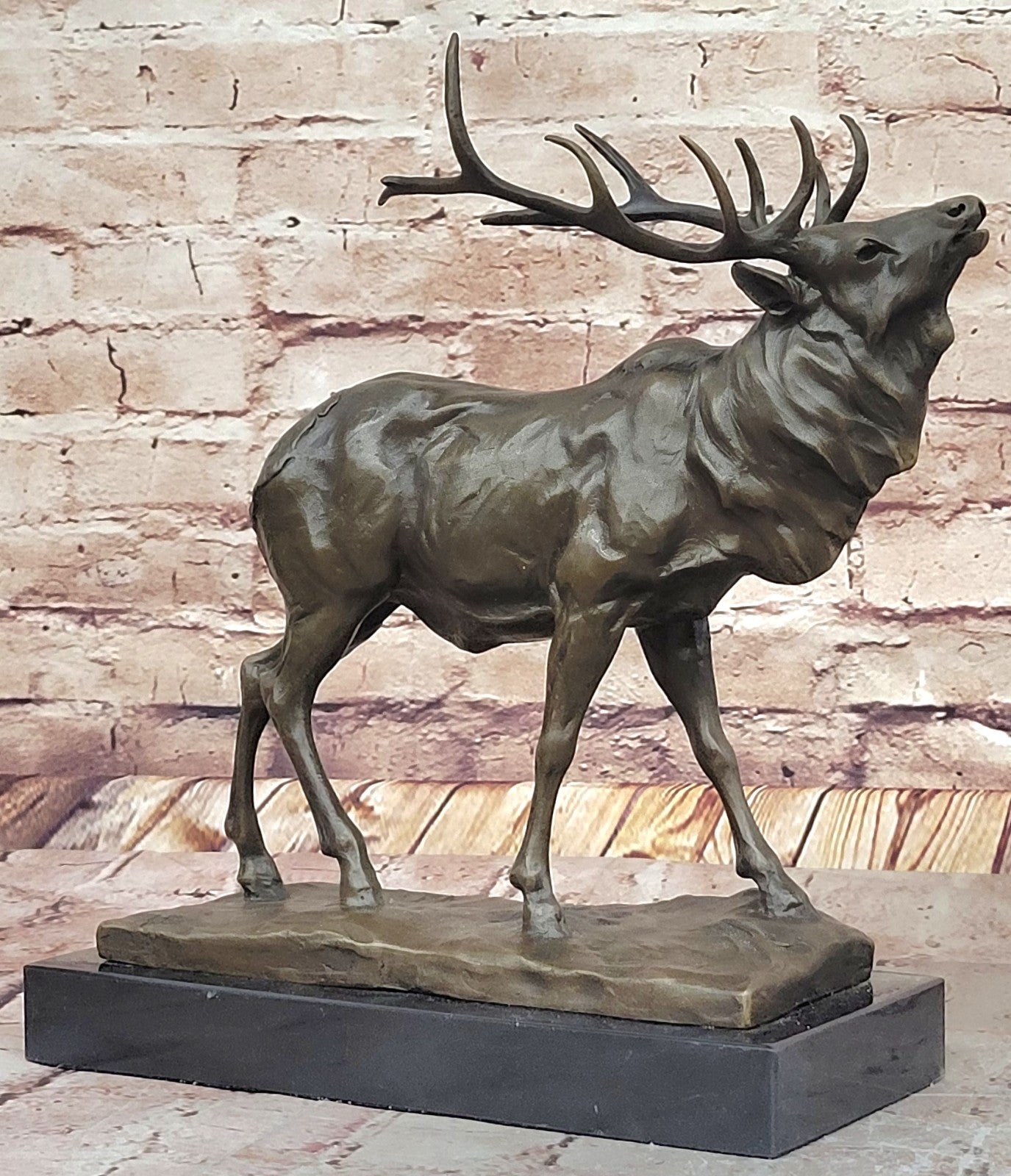 Fine Vintage Bronze Sculpture Stag Elk Signed Art Deco Period French Figurine