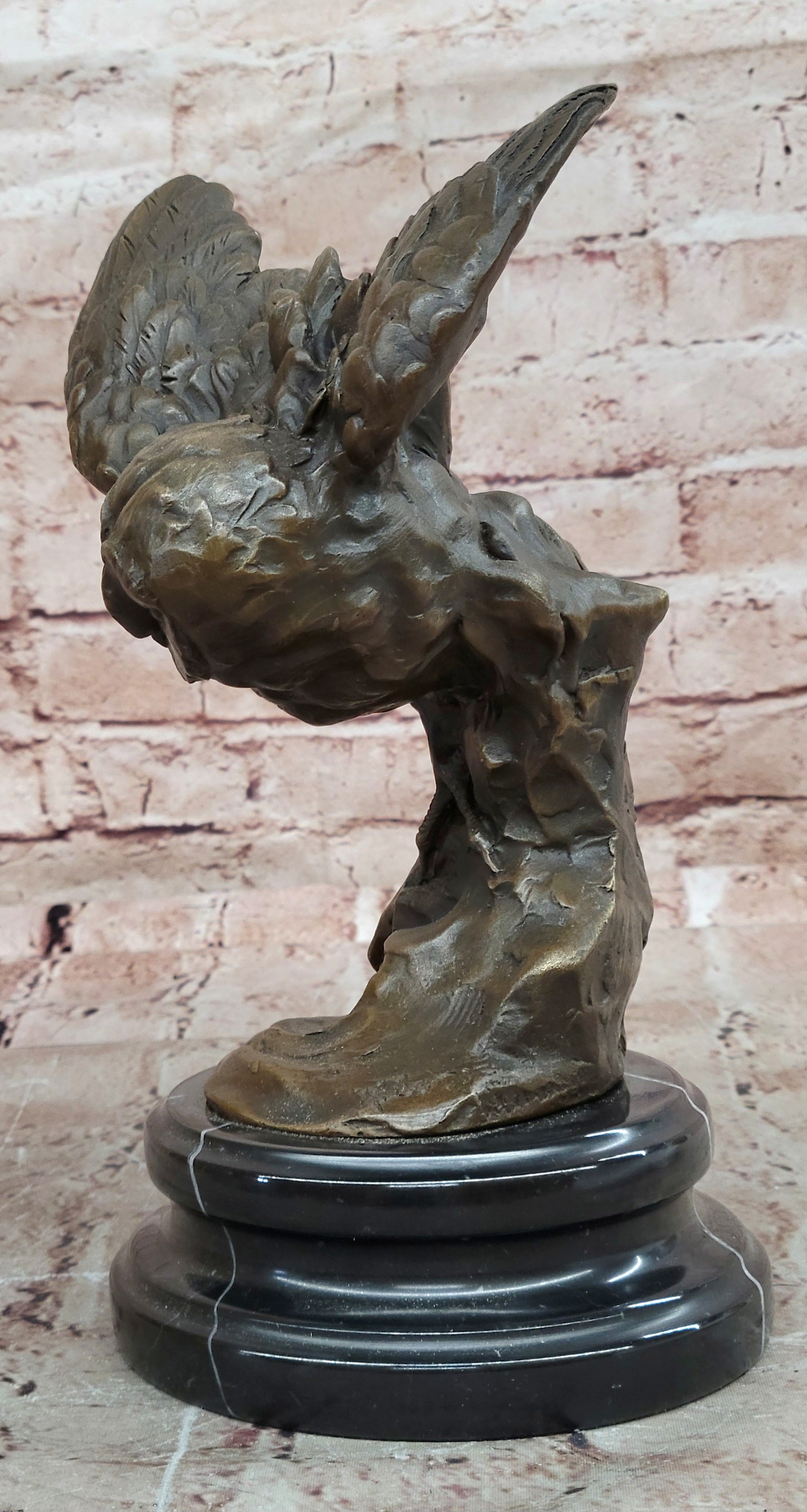 Milo Flying Owl Bronze Sculpture Desk Statue Animal Collectible Hot Cast