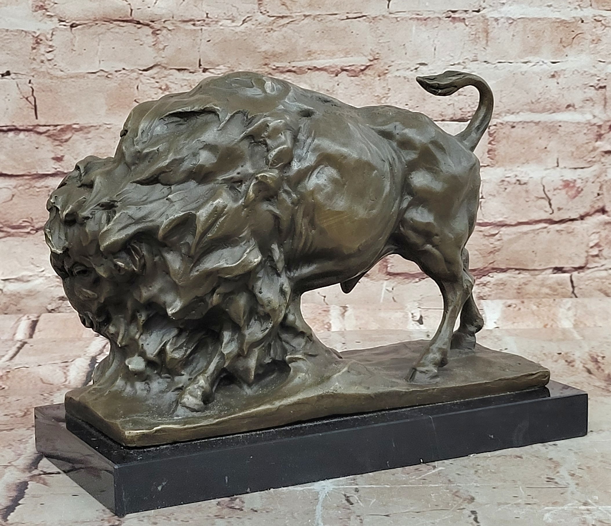 Original Milo Bronze Bison Bull Sculpture Hot Cast Animal Figurine Gift