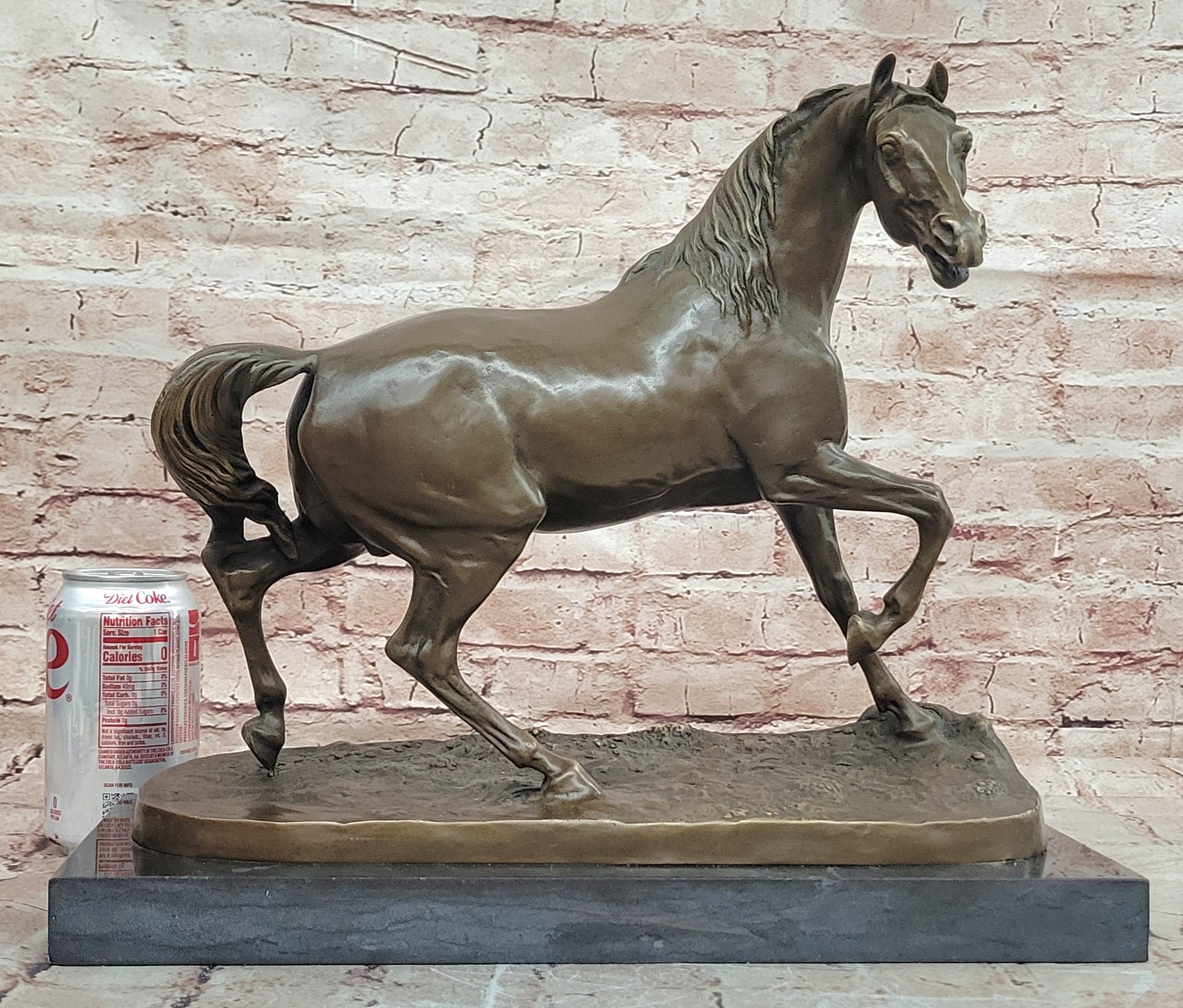 Hand Made Bronze Prancing Stallion Horse Barye Mustang Collectible Art