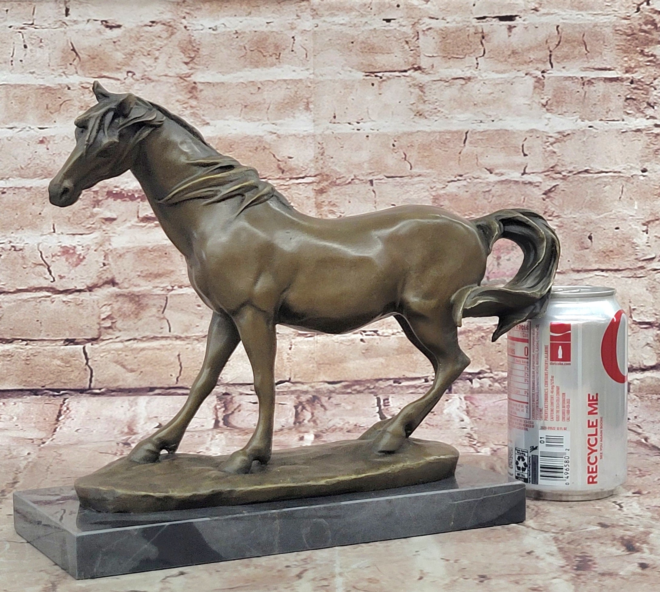 Signed Horse Head Bust Art Deco Bronze Sculpture Statue Figurine Home Decor