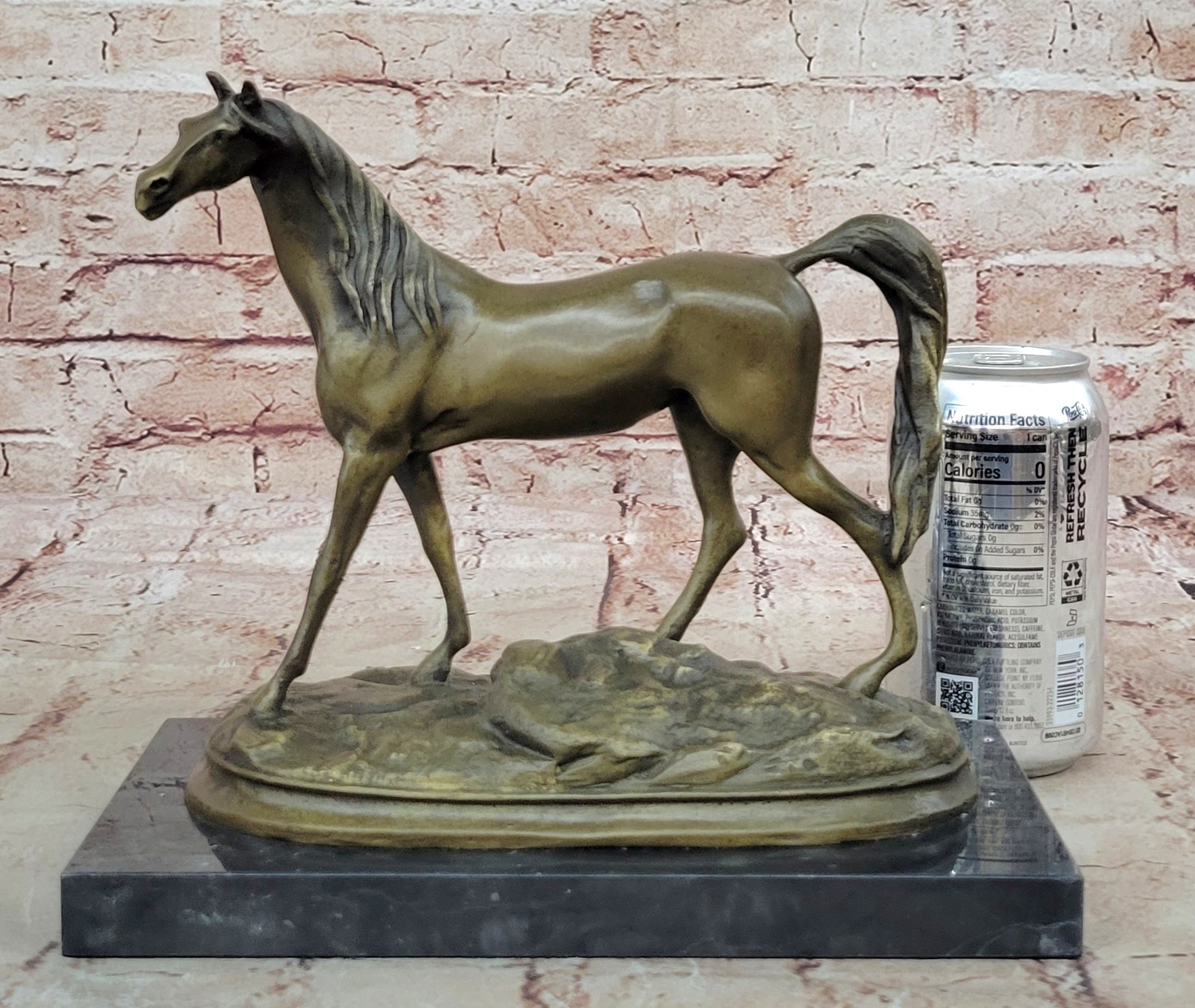 Art Deco Collector Edition Stallion Wild Arabian Horse Trophy Bronze Sculpture
