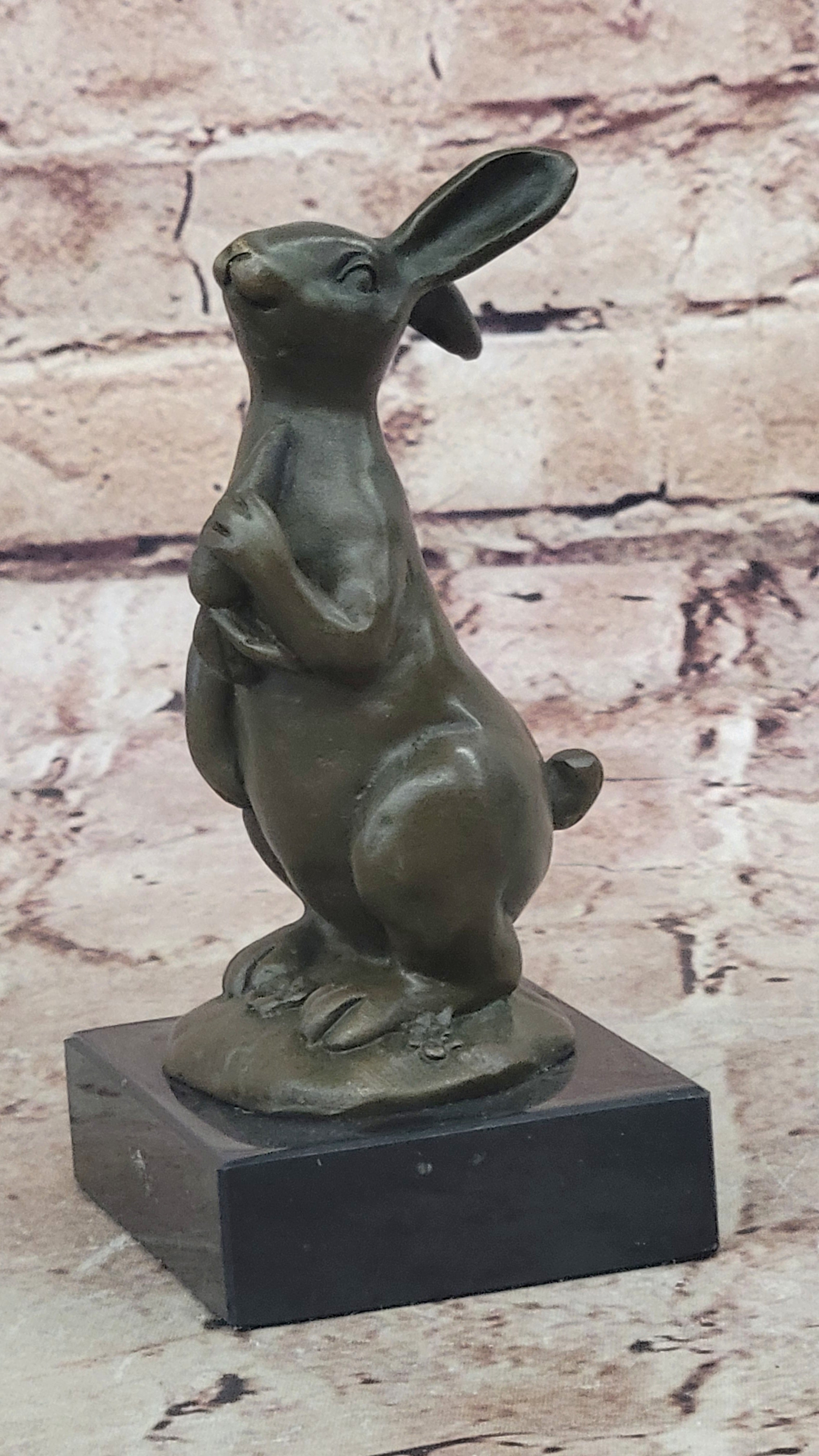 Handcrafted bronze sculpture SALE Carrot W/ Bunny European Milo`S Art Deco Decor