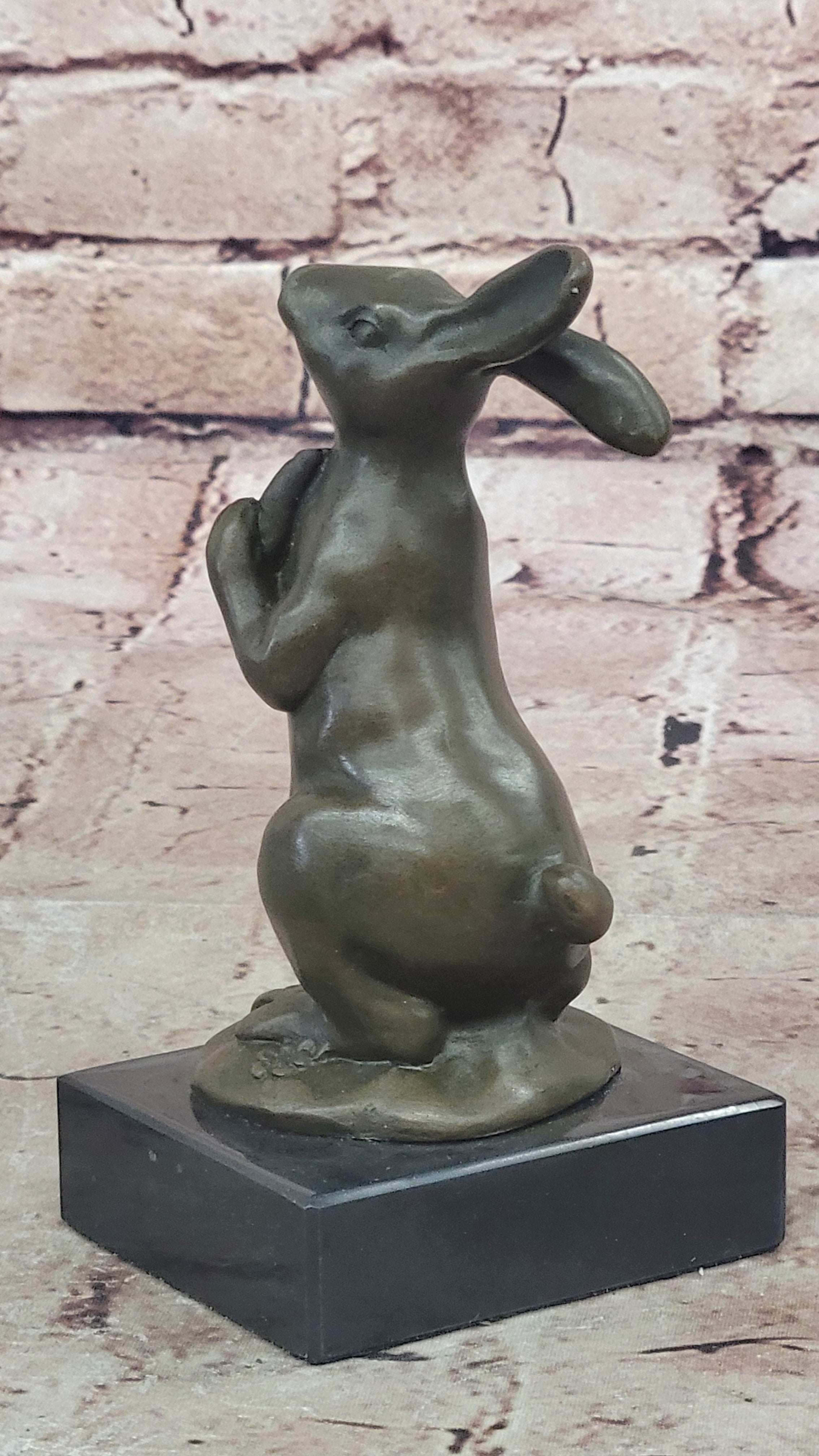 Handcrafted bronze sculpture SALE Carrot W/ Bunny European Milo`S Art Deco Decor