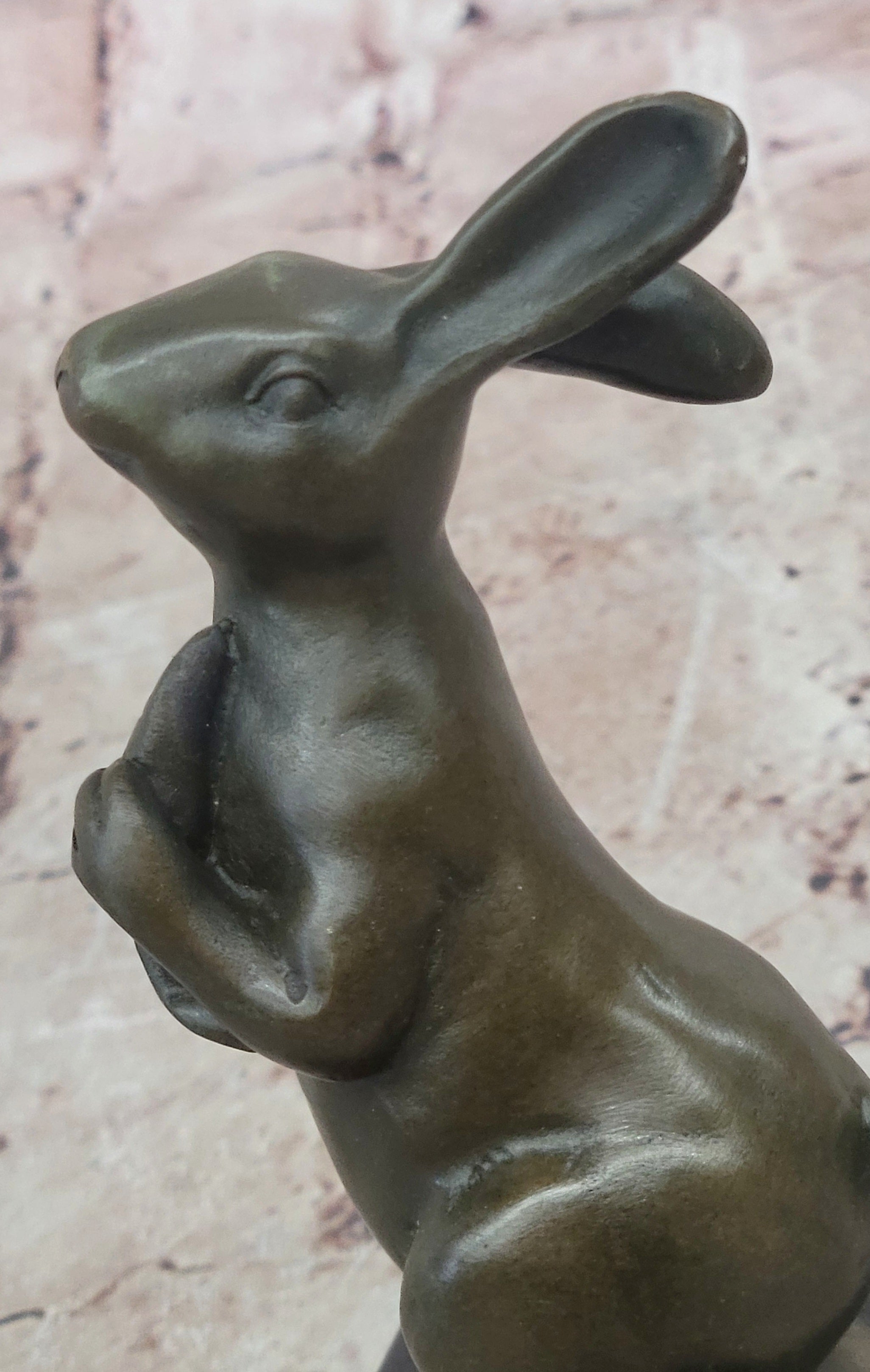 Handcrafted bronze sculpture SALE Carrot W/ Bunny European Milo`S Art Deco Decor