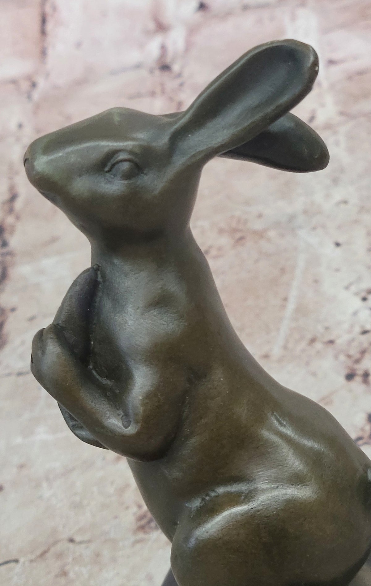 Handcrafted bronze sculpture SALE Carrot W/ Bunny European Milo`S Art Deco Decor