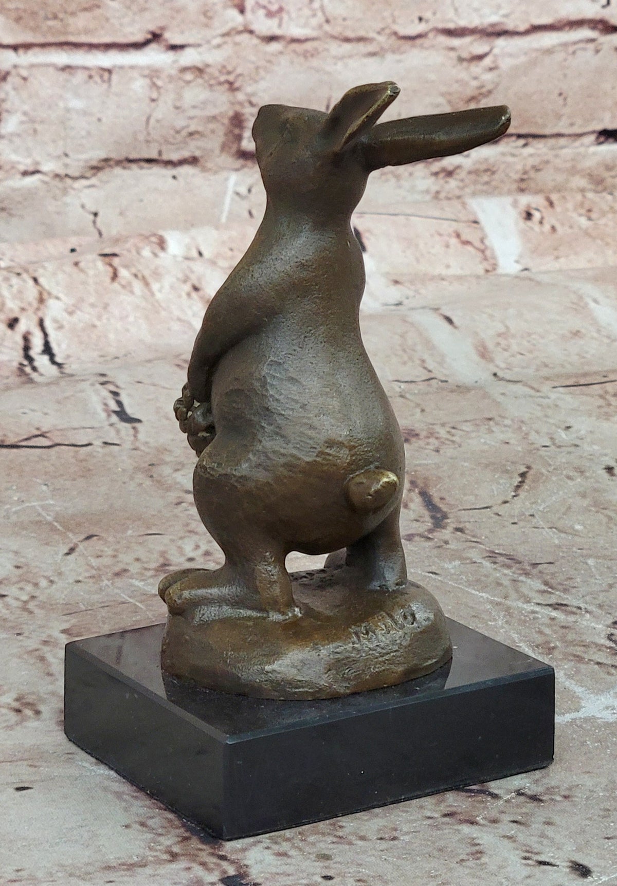 Cast Iron Bunny Rabbit Garden Statue Patio Yard Bronze Handcrafted Detailed Sale