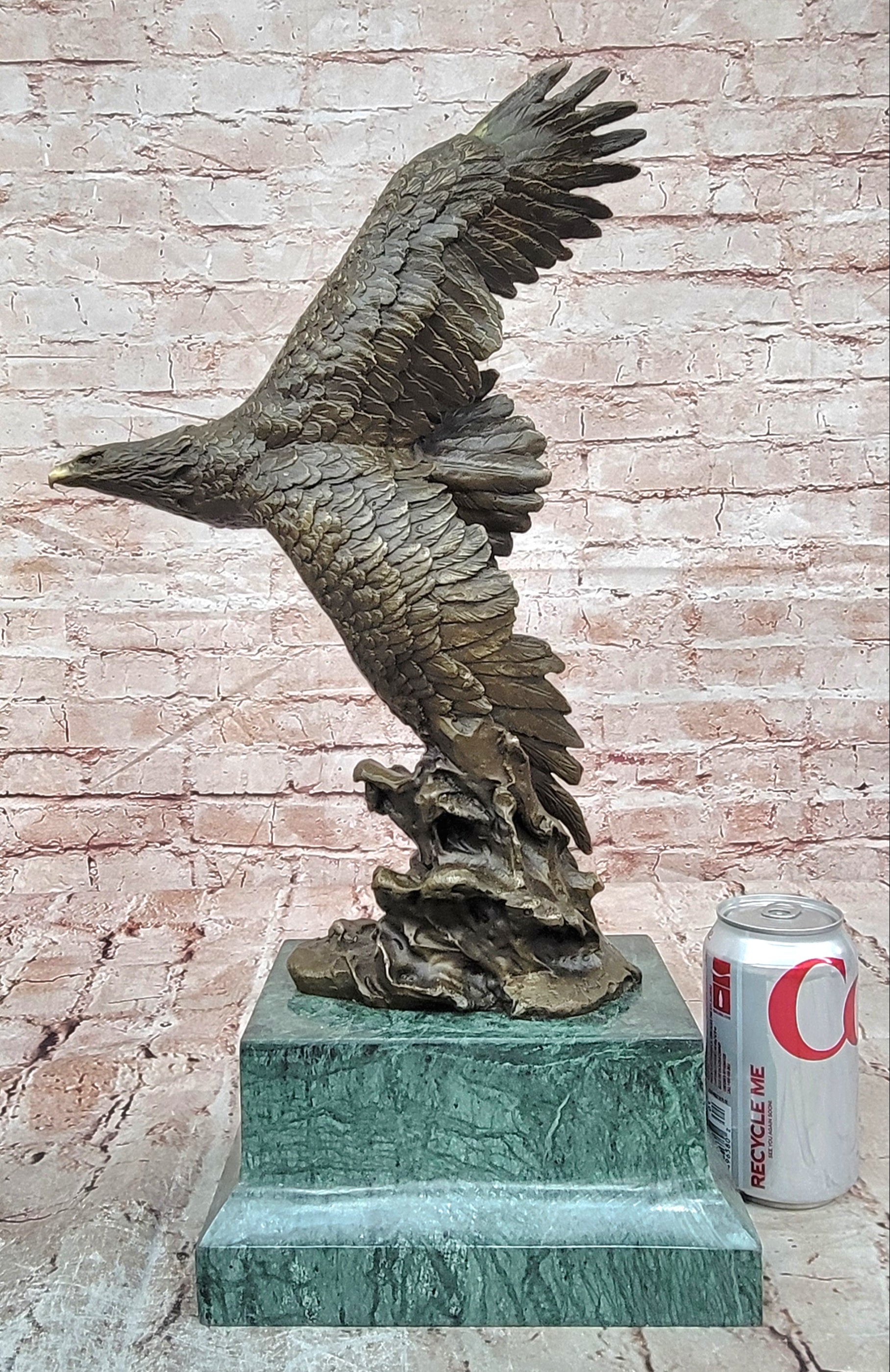 Bronze Sculpture Figure Signed Original Art Deco By Milo Large Eagle Statue