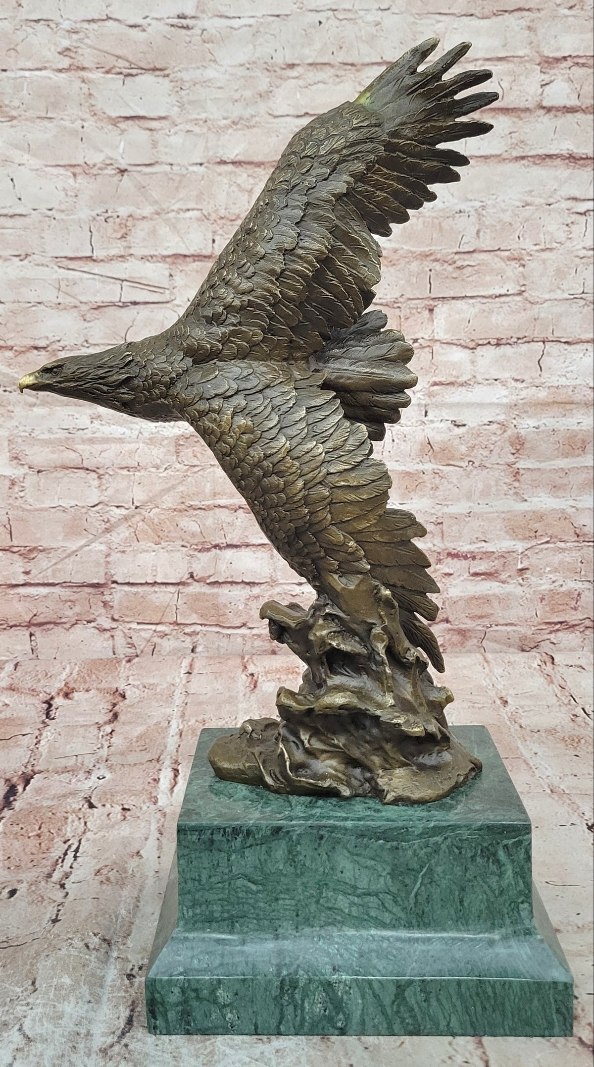 Bronze Sculpture Figure Signed Original Art Deco By Milo Large Eagle Statue