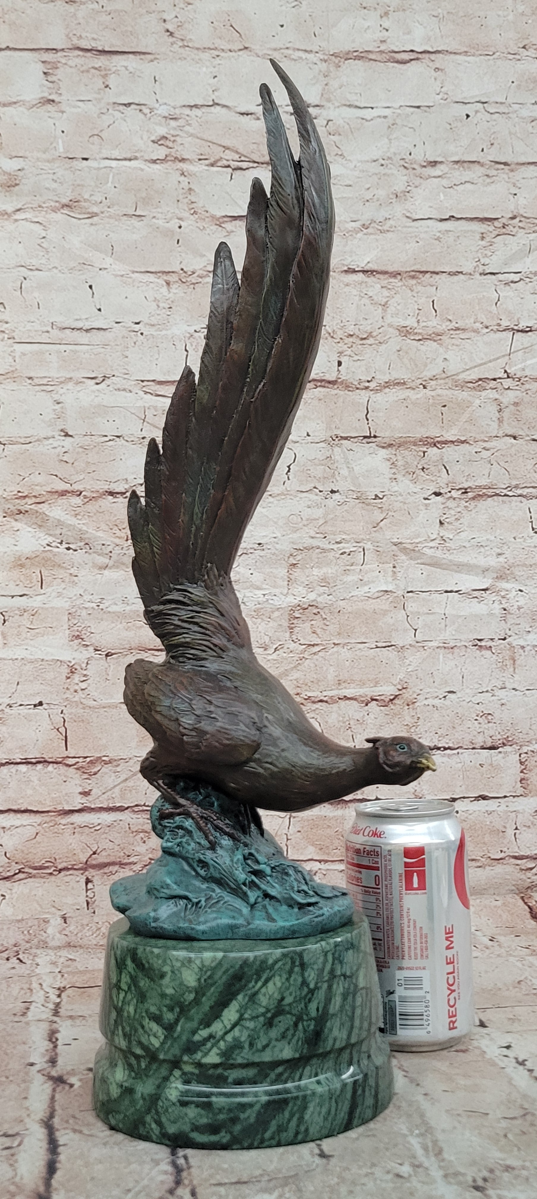 Bronze Golden Dawn Pheasant Sculpture Signed Milo Freedom Bird Statue Art