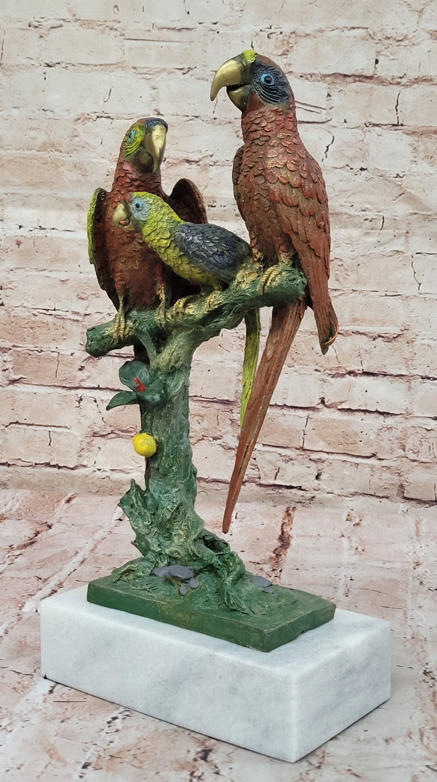 Bronze Sculpture Signed Original Milo 3 Parrot Parrots Bird Hand Made Figurine