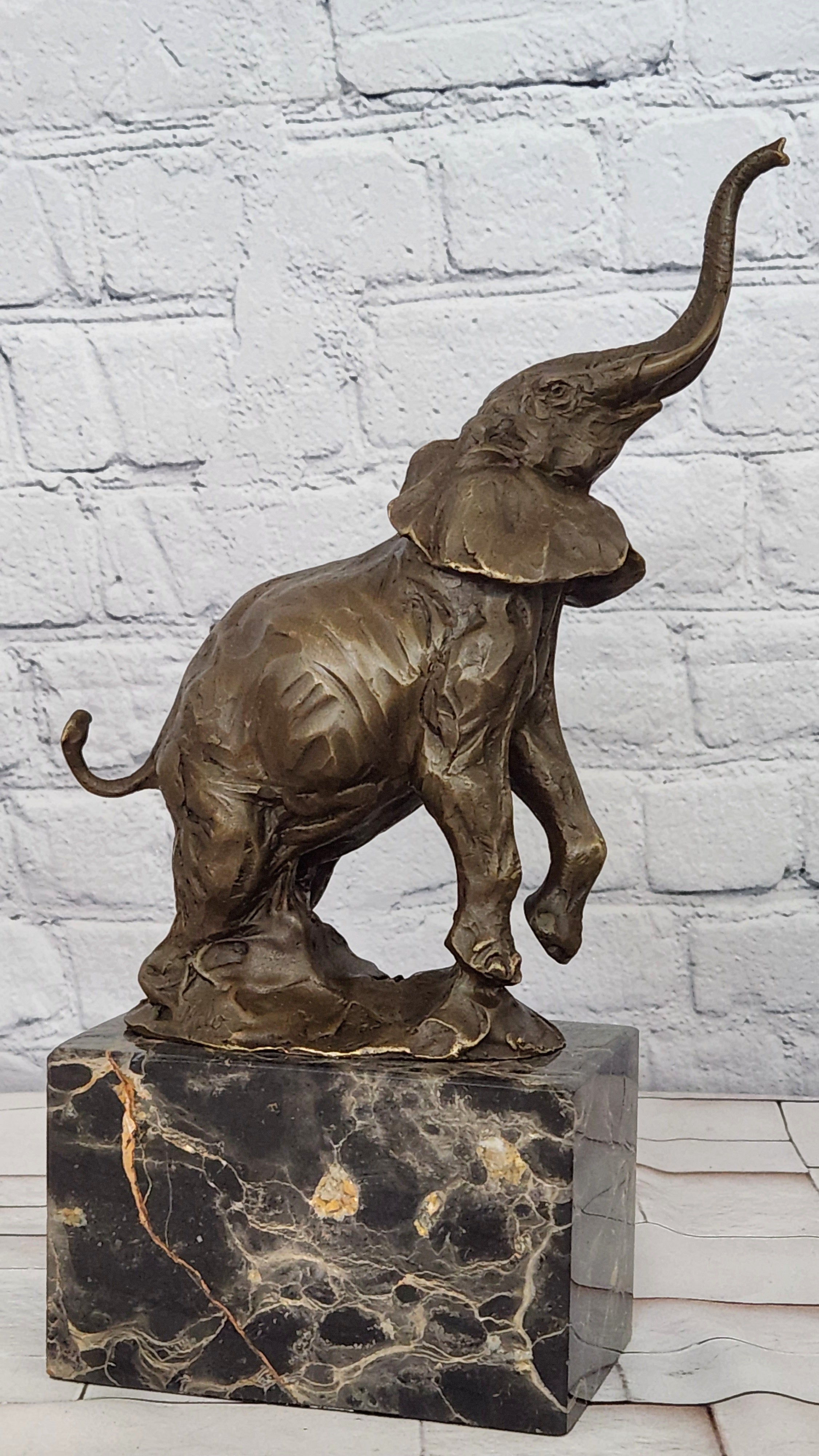 Art Deco Wildlife elephant by Milo Bronze Hot Cast Sculpture Statue Figurine
