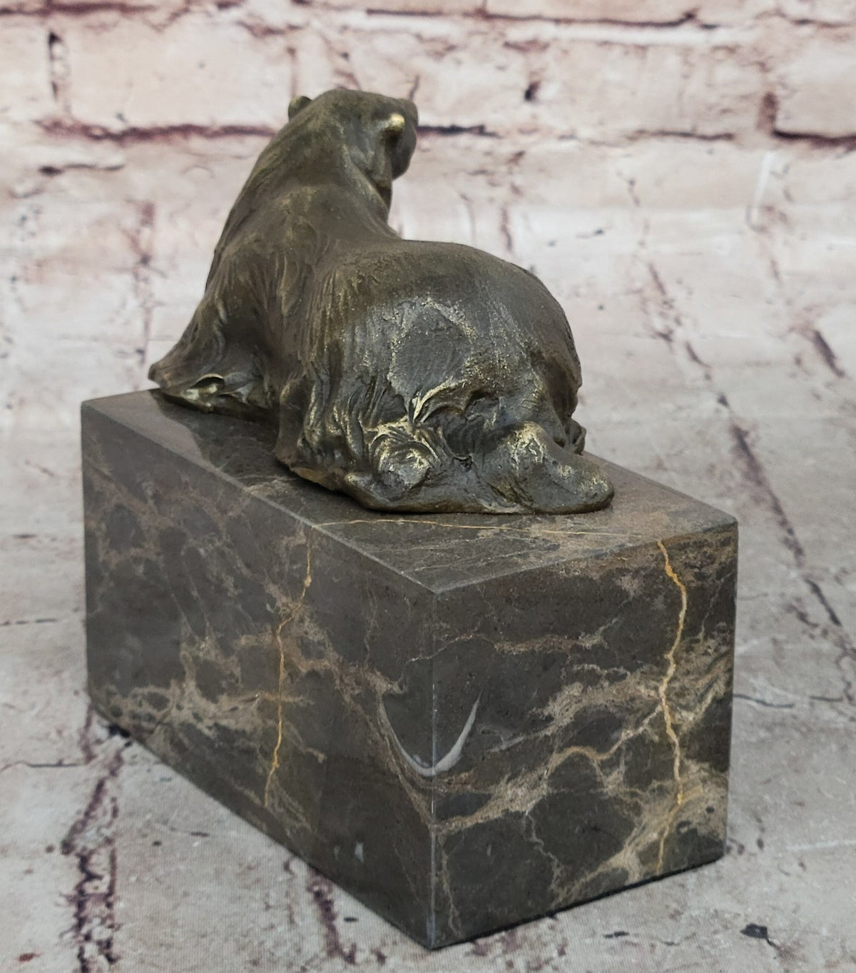 Lost Wax Method Polar Bear Bronze Sculpture Art Deco Statue Figurine Figure Sale