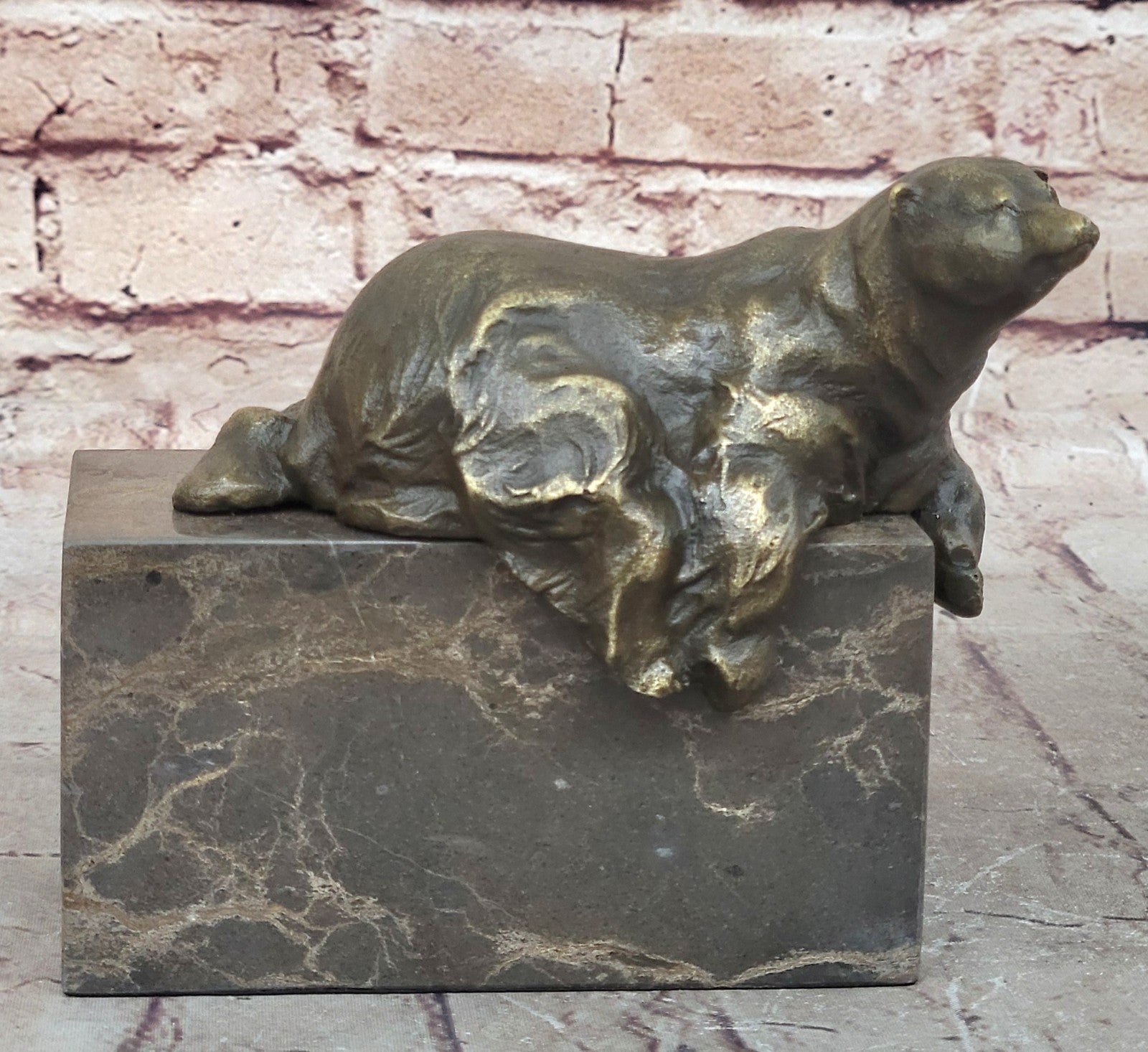 Lost Wax Method Polar Bear Bronze Sculpture Art Deco Statue Figurine Figure Sale