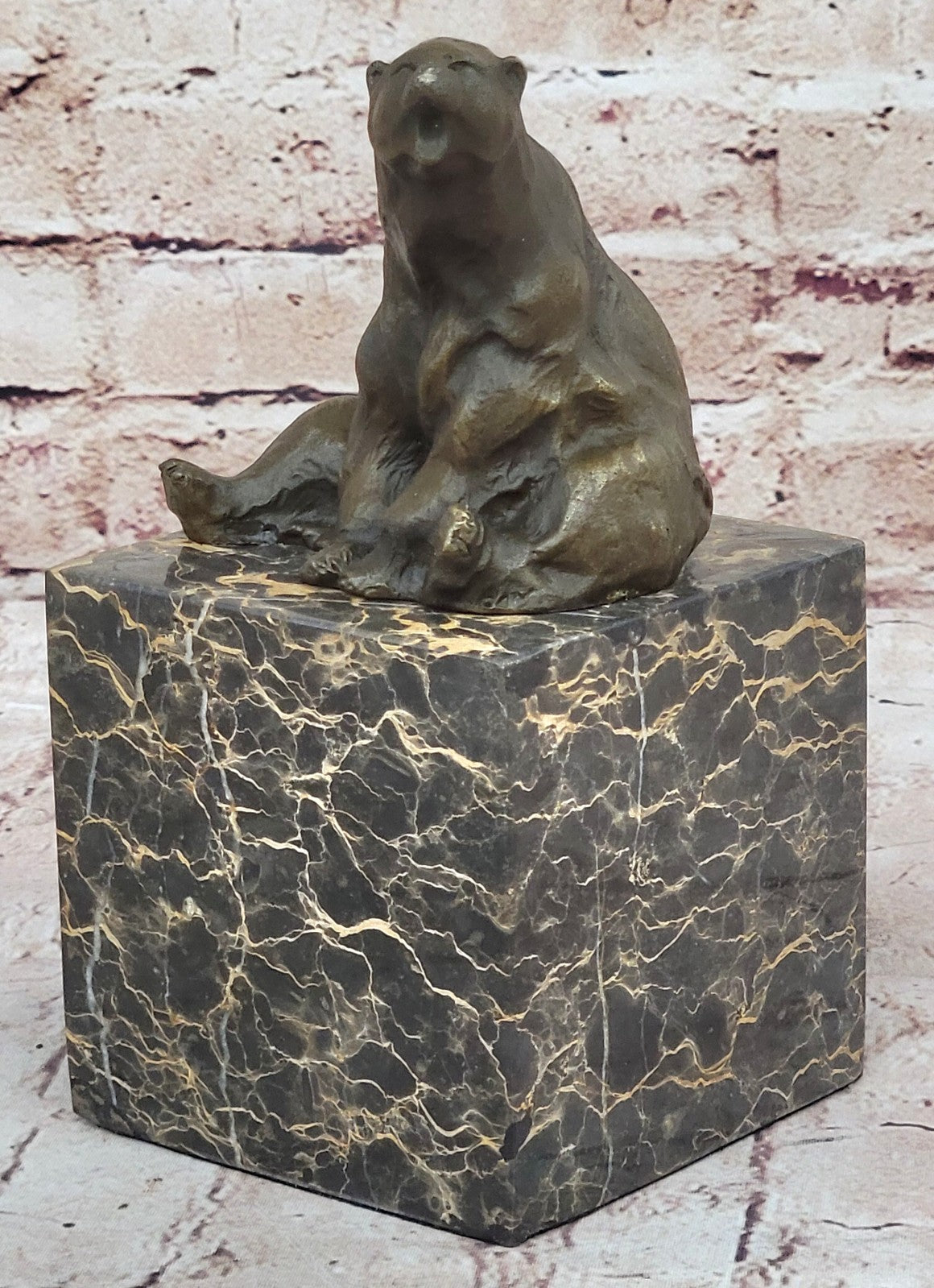 Bronze Sculpture Polar Bear Bookend Book End Vienna Austria Hot Cast Gift Figure