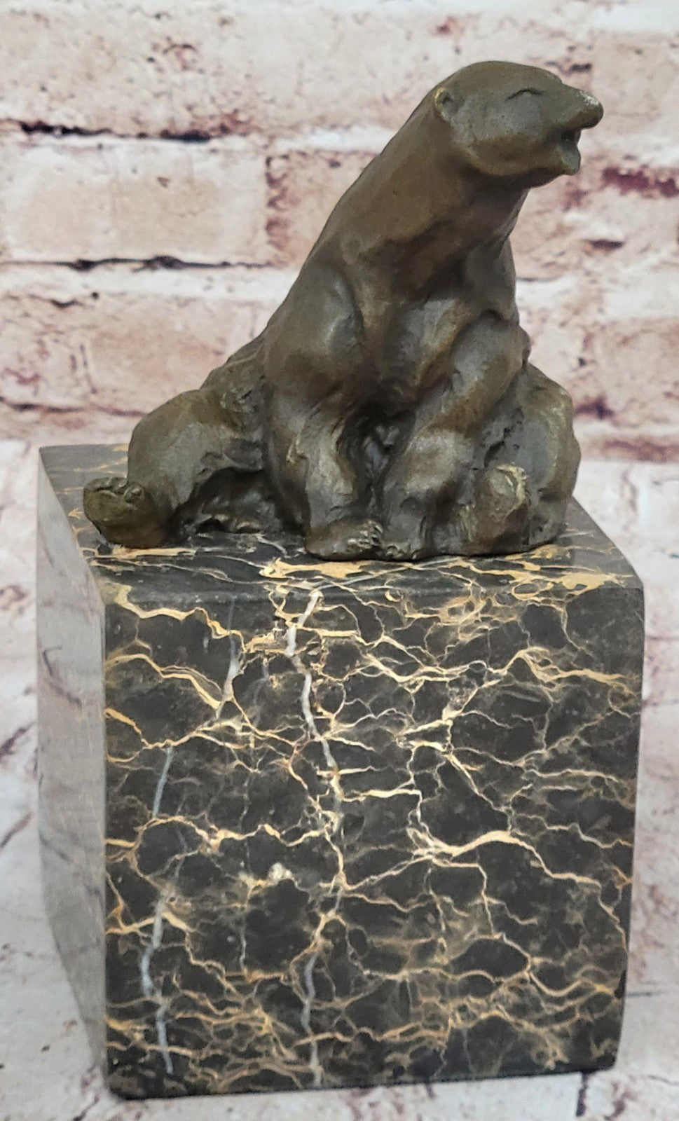 Bronze Sculpture Polar Bear Bookend Book End Vienna Austria Hot Cast Gift Figure