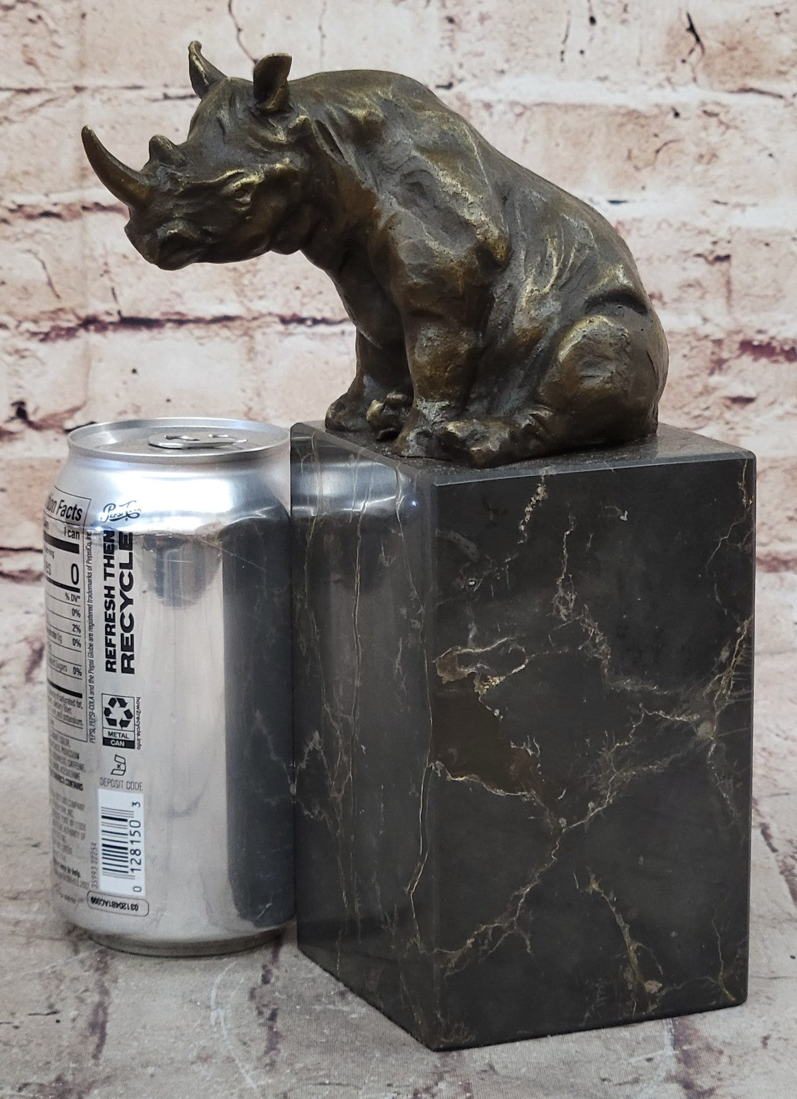 Rhino Rhinoceros Bull Bronze Sculpture Art Deco Style Signed Original Milo Sale