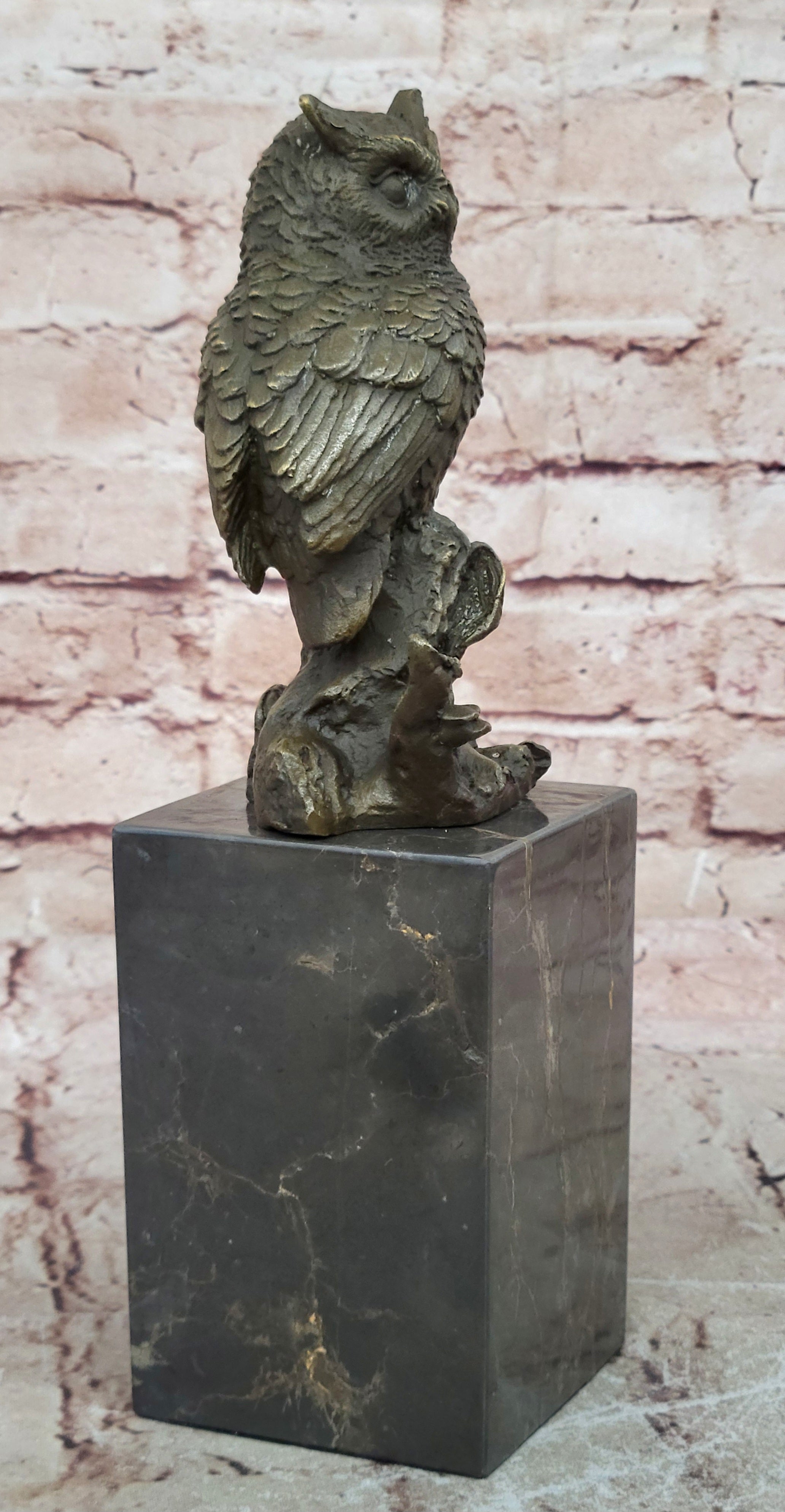 Hot Cast Indoor/Outdoor Garden Owl Bird Bronze Sculpture Statue Figurine Figure