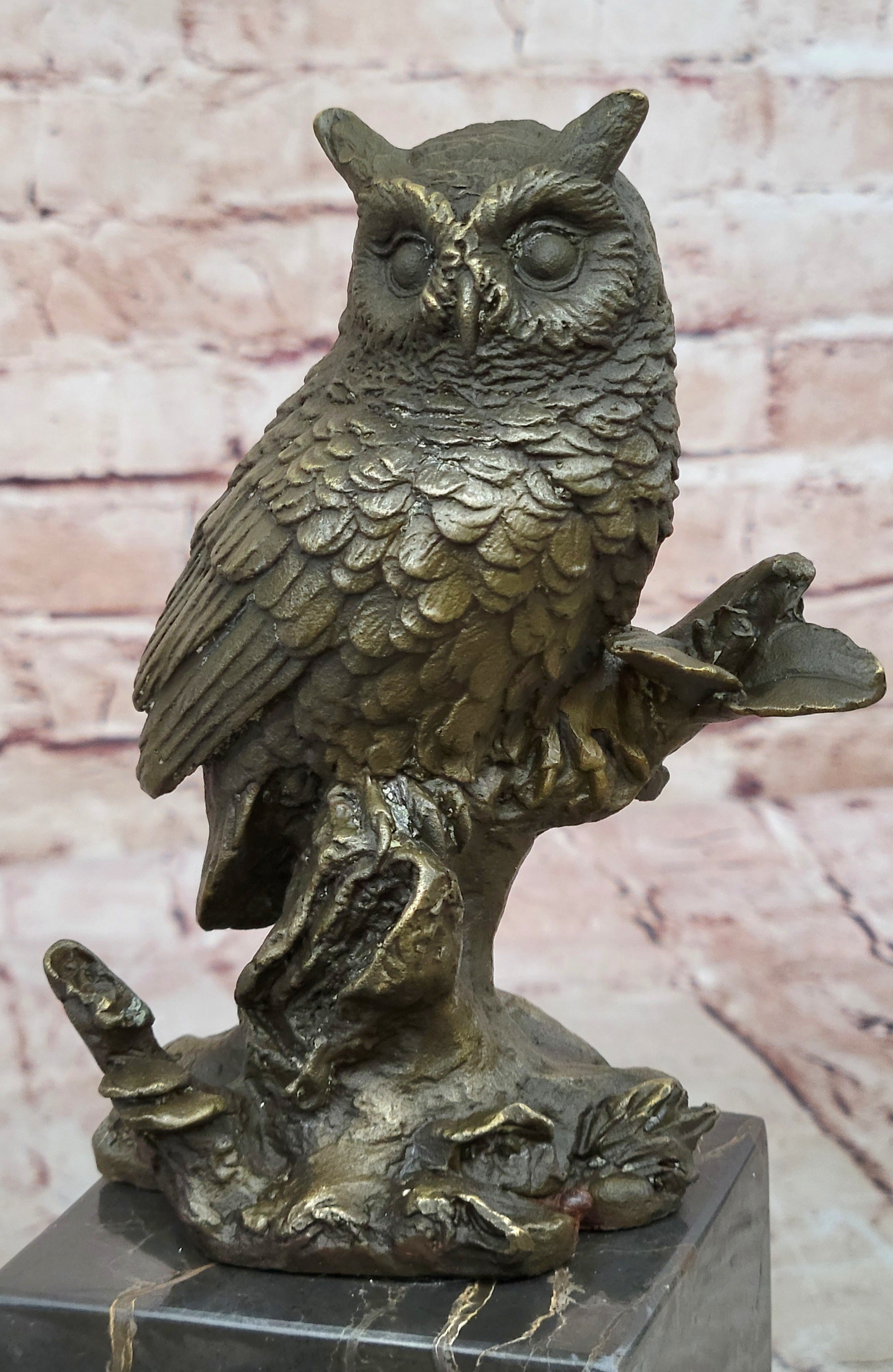 Hot Cast Indoor/Outdoor Garden Owl Bird Bronze Sculpture Statue Figurine Figure
