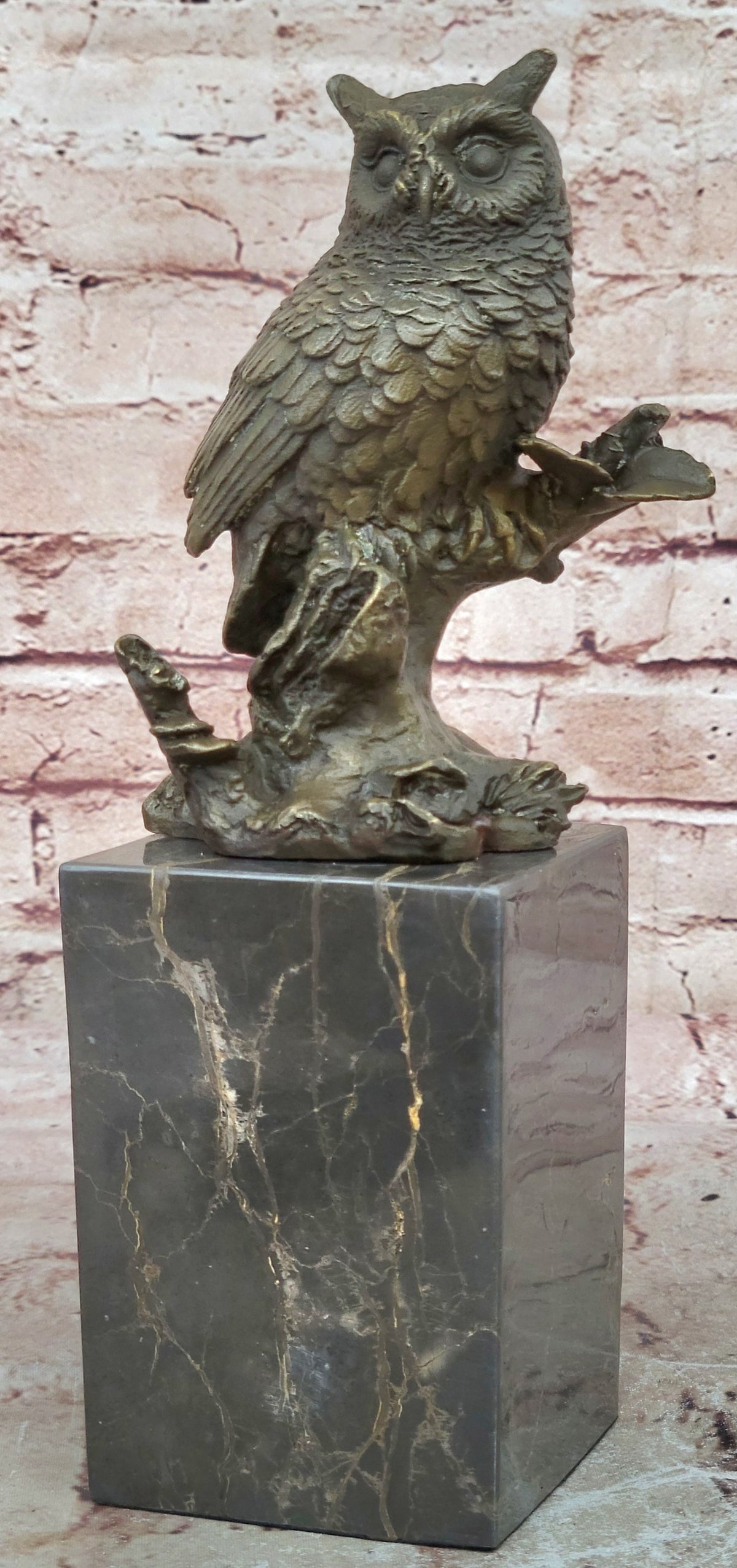 Hot Cast Indoor/Outdoor Garden Owl Bird Bronze Sculpture Statue Figurine Figure