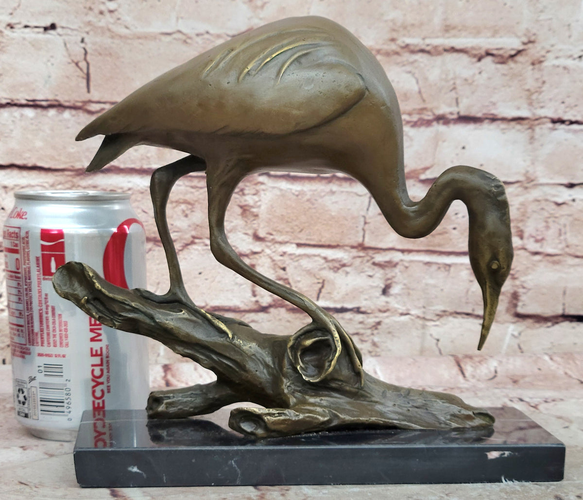 Hot Cast Art Deco Crane Marshland Bronze Sculpture Statue Cabin Decor Sale Decor