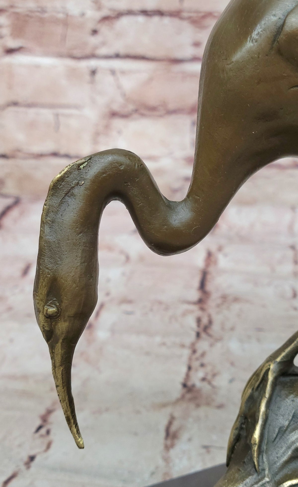 Hot Cast Art Deco Crane Marshland Bronze Sculpture Statue Cabin Decor Sale Decor