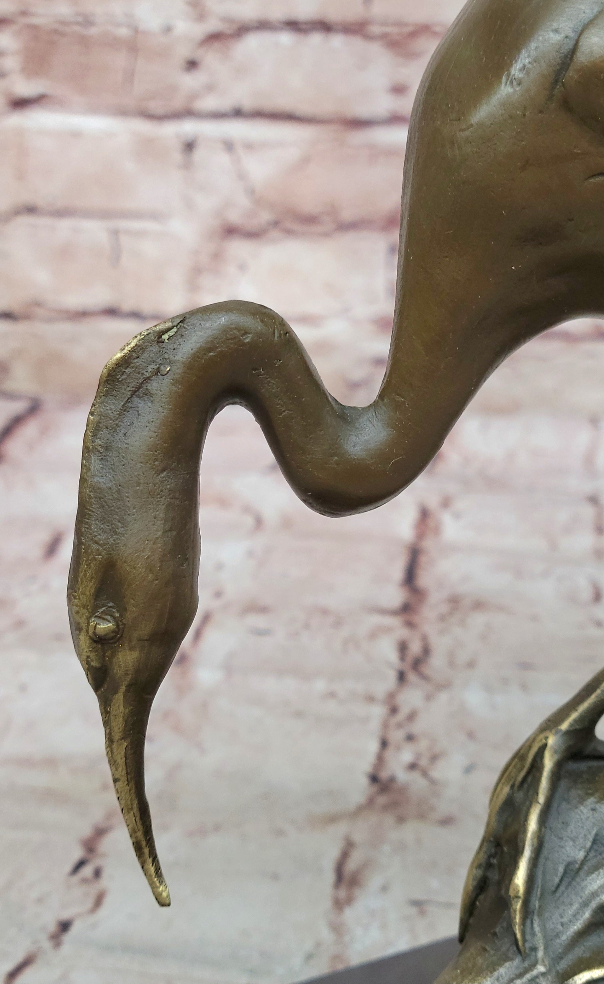 Hot Cast Art Deco Crane Marshland Bronze Sculpture Statue Cabin Decor Sale Decor