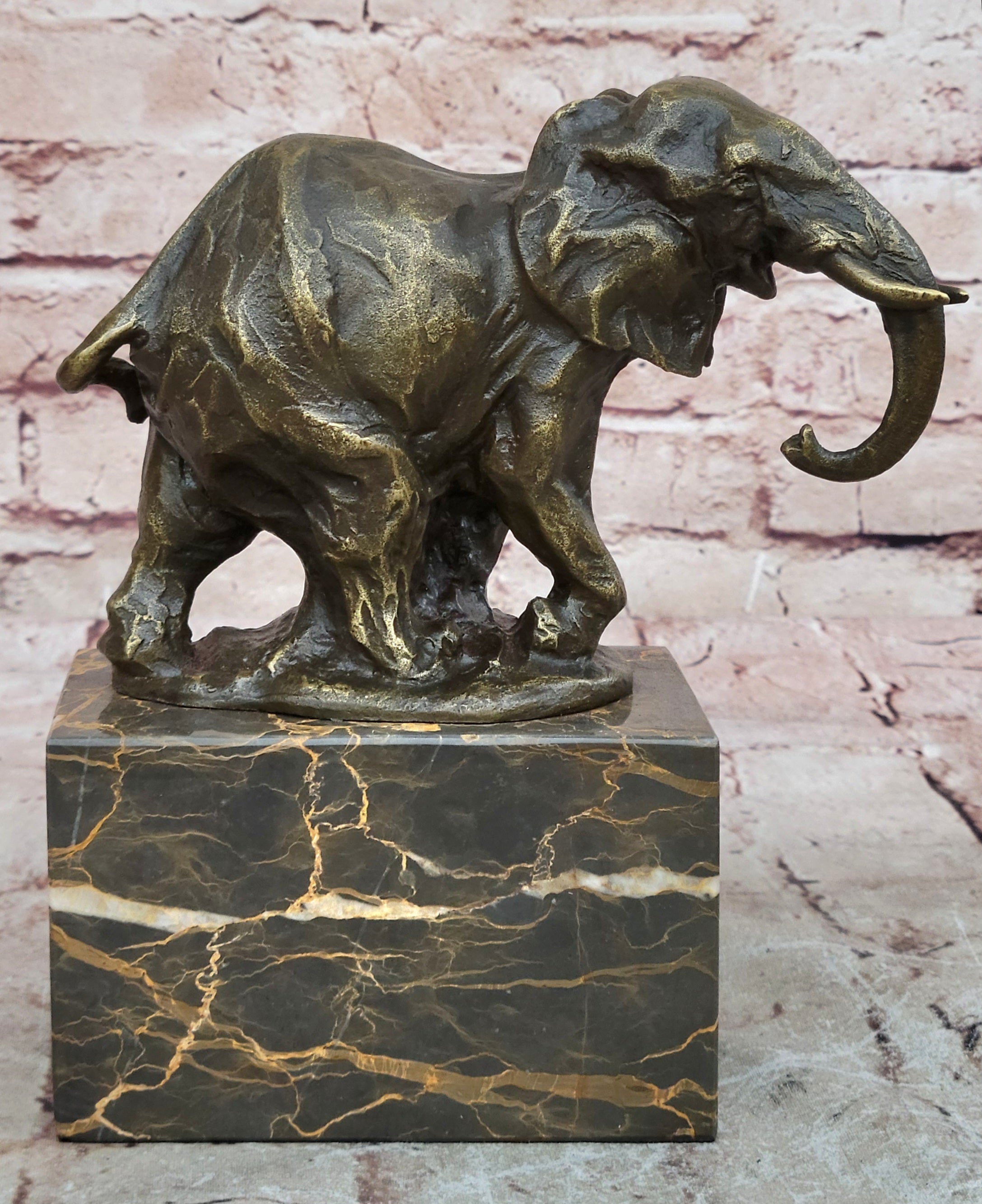 Art Deco Wildlife Elephant by Milo Bronze Hot Cast Sculpture Statue Figurine