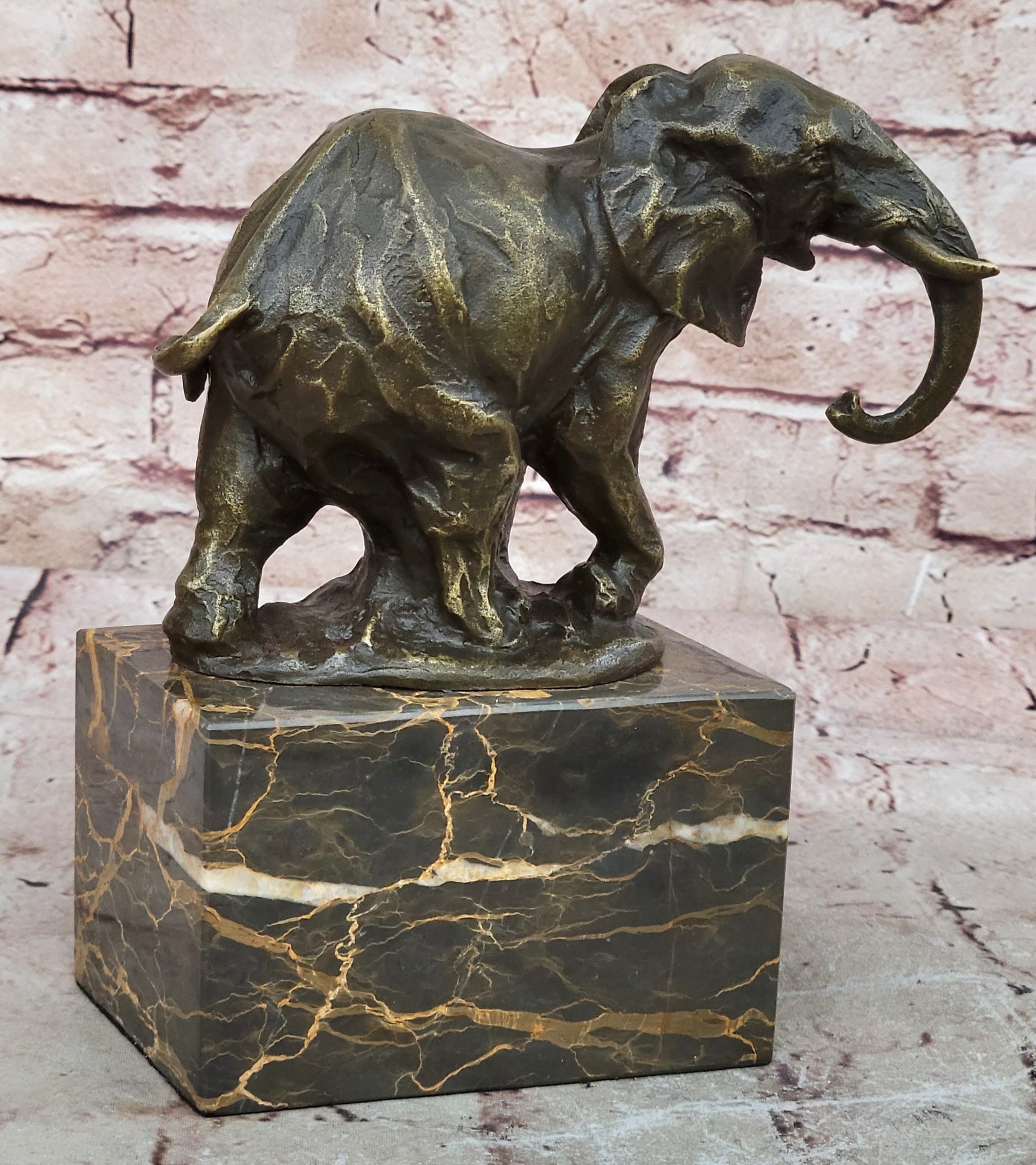 Art Deco Wildlife Elephant by Milo Bronze Hot Cast Sculpture Statue Figurine
