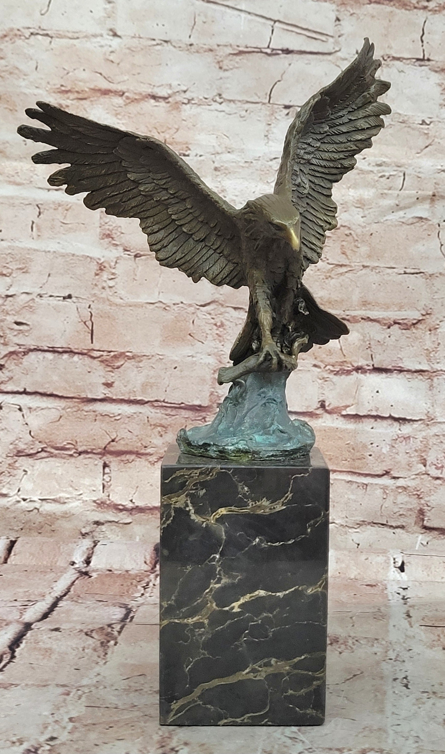 Bald Eagle Bronze Sculpture Big Bird Statue Art Deco Figure Indoor Outdoor Deal