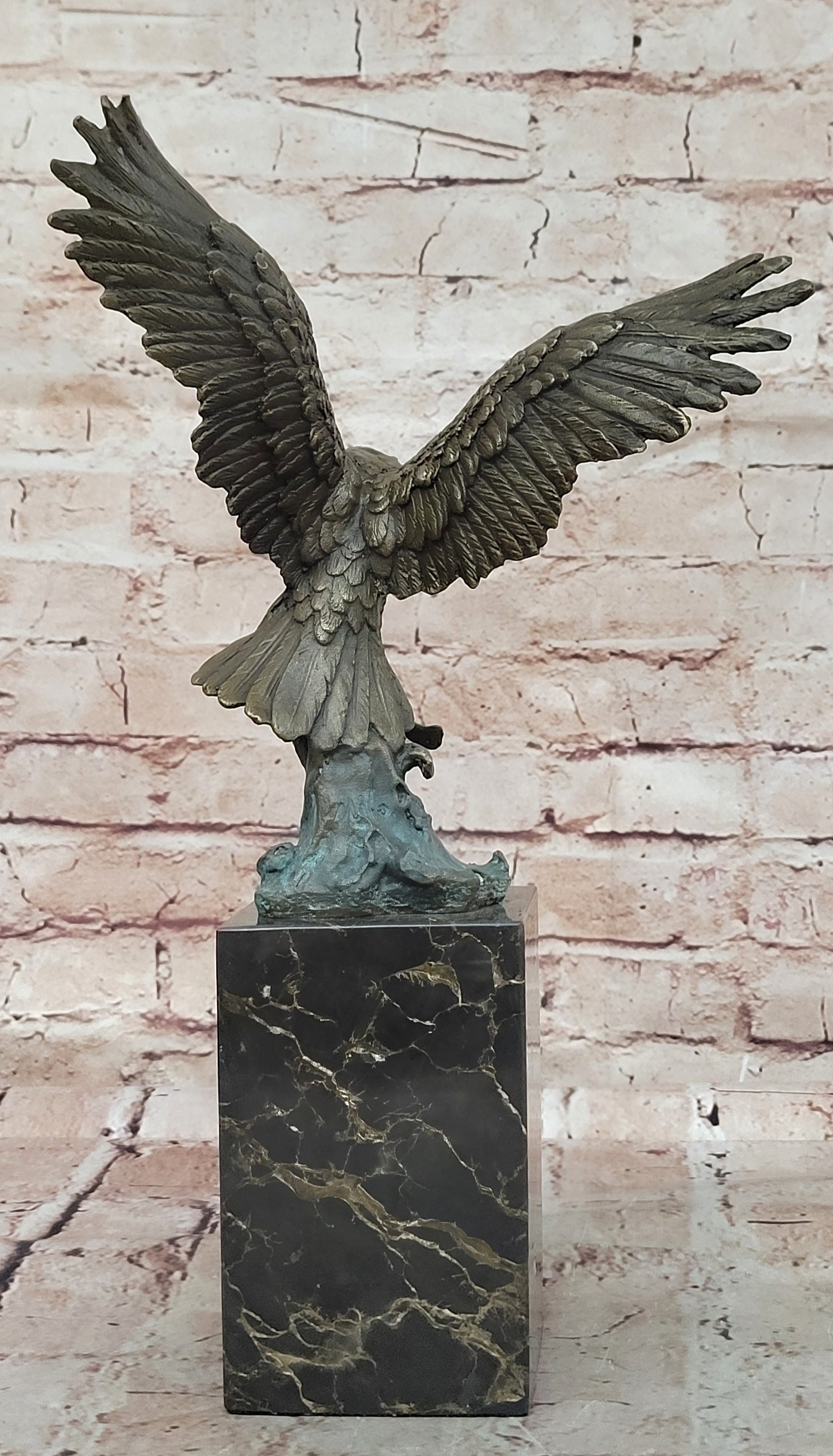 Bald Eagle Bronze Sculpture Big Bird Statue Art Deco Figure Indoor Outdoor Deal