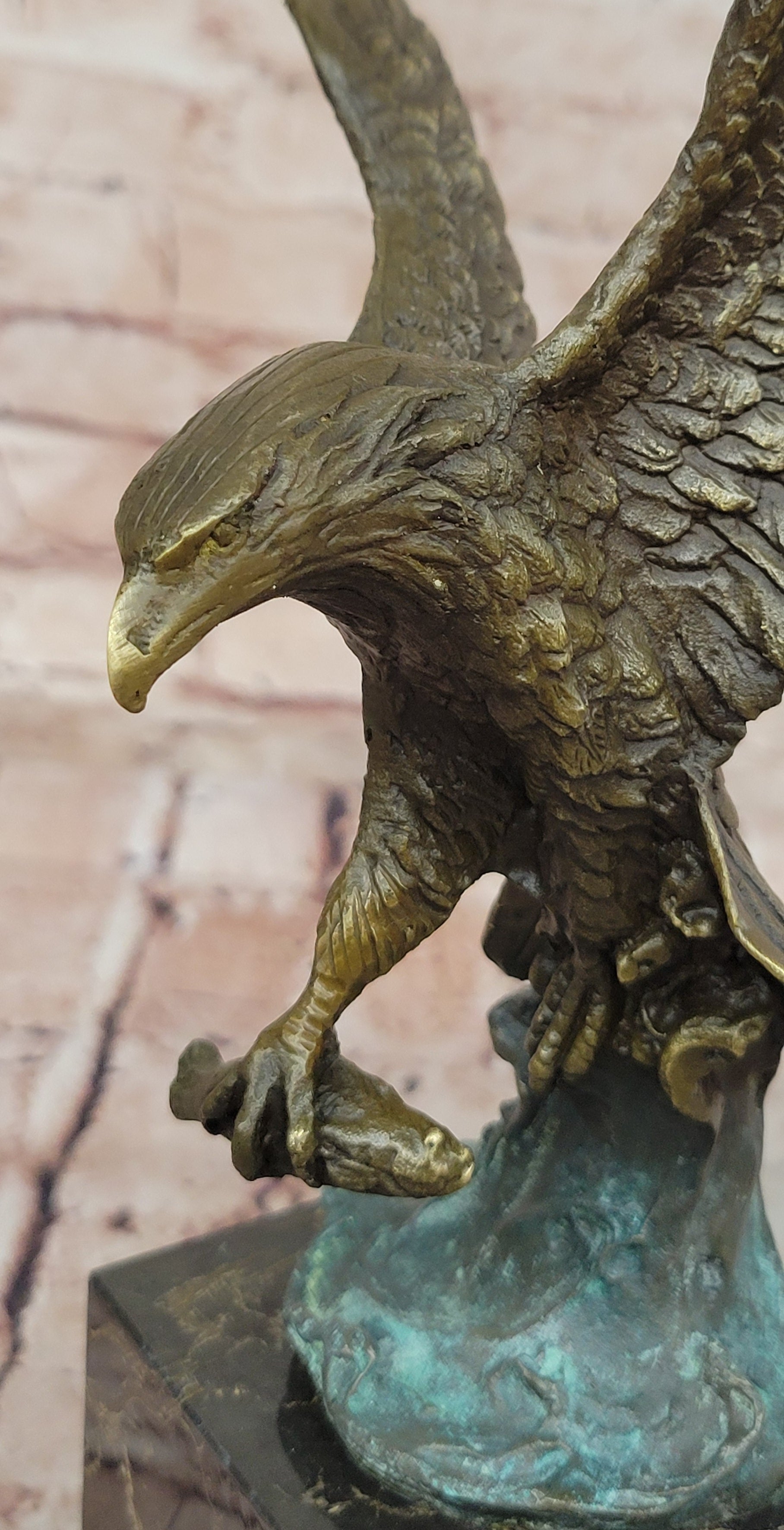 Bald Eagle Bronze Sculpture Big Bird Statue Art Deco Figure Indoor Outdoor Deal