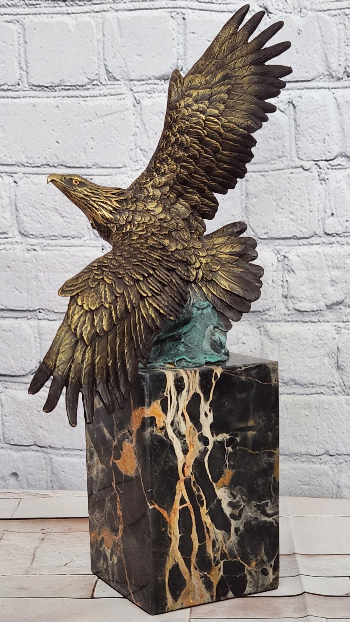Hand Made American Eagle Bookend Book End Bronze Sculpture Figurine Decor