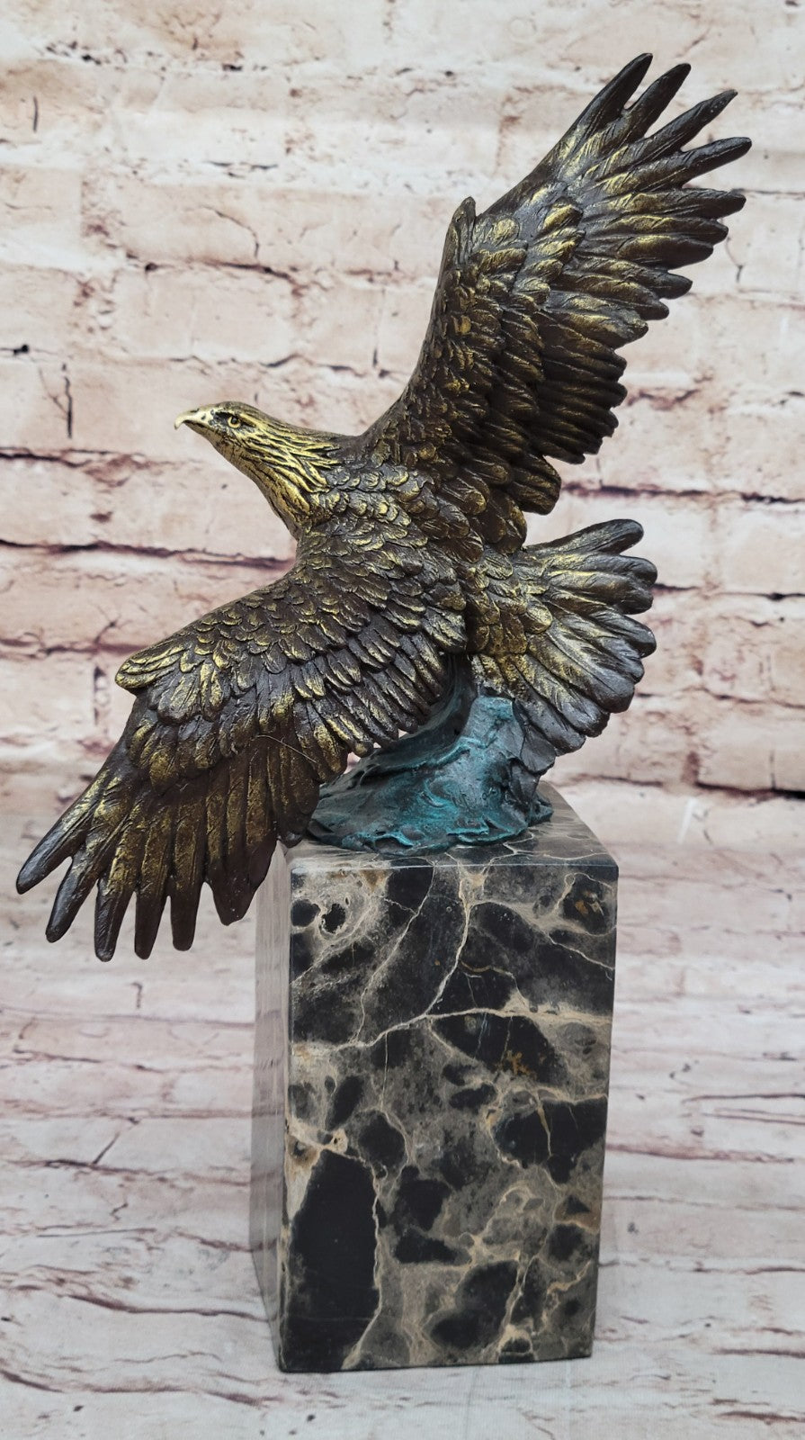 Hand Made American Eagle Bookend Book End Bronze Sculpture Figurine Decor
