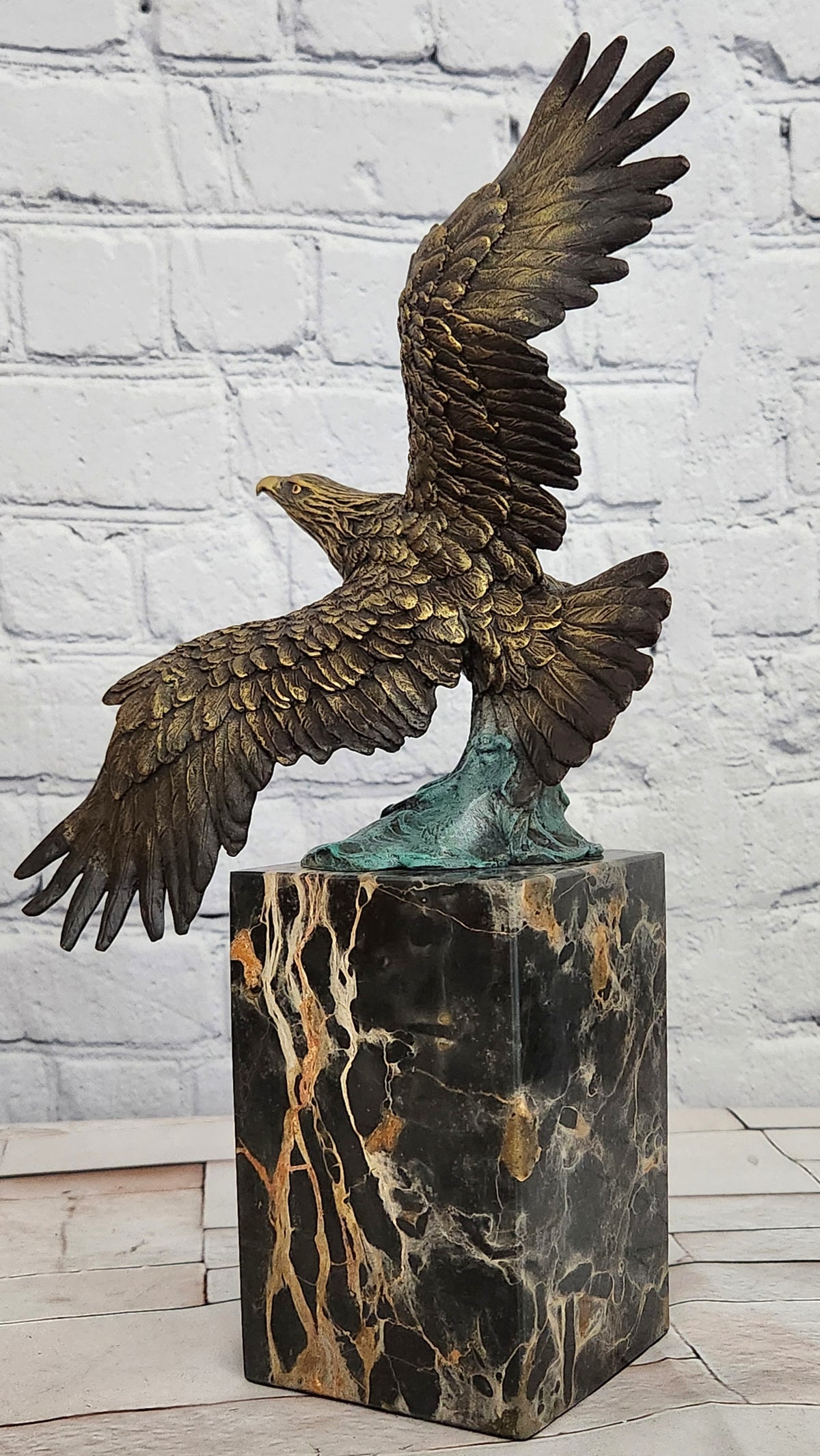Hand Made American Eagle Bookend Book End Bronze Sculpture Figurine Decor