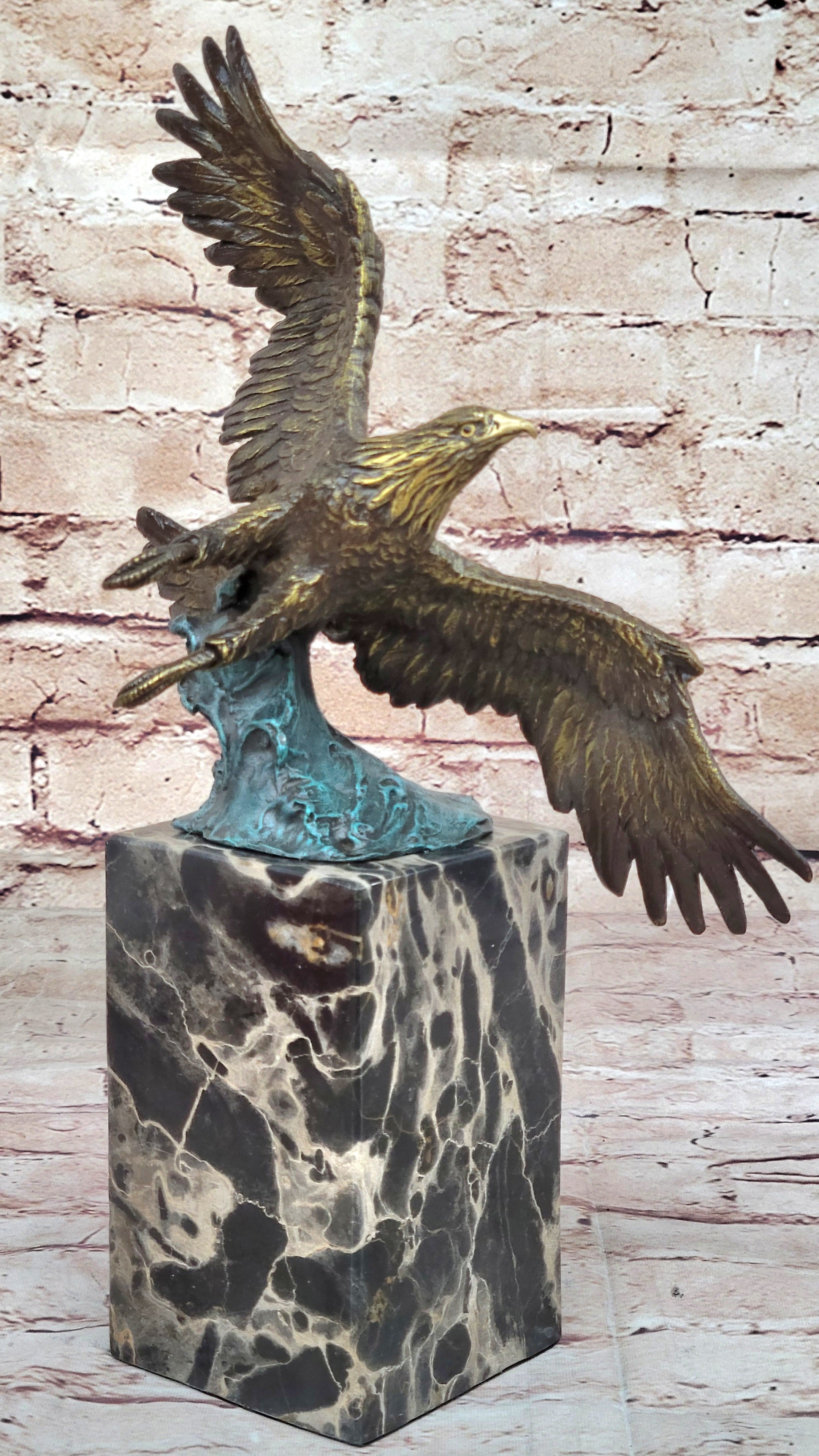 Hand Made American Eagle Bookend Book End Bronze Sculpture Figurine Decor