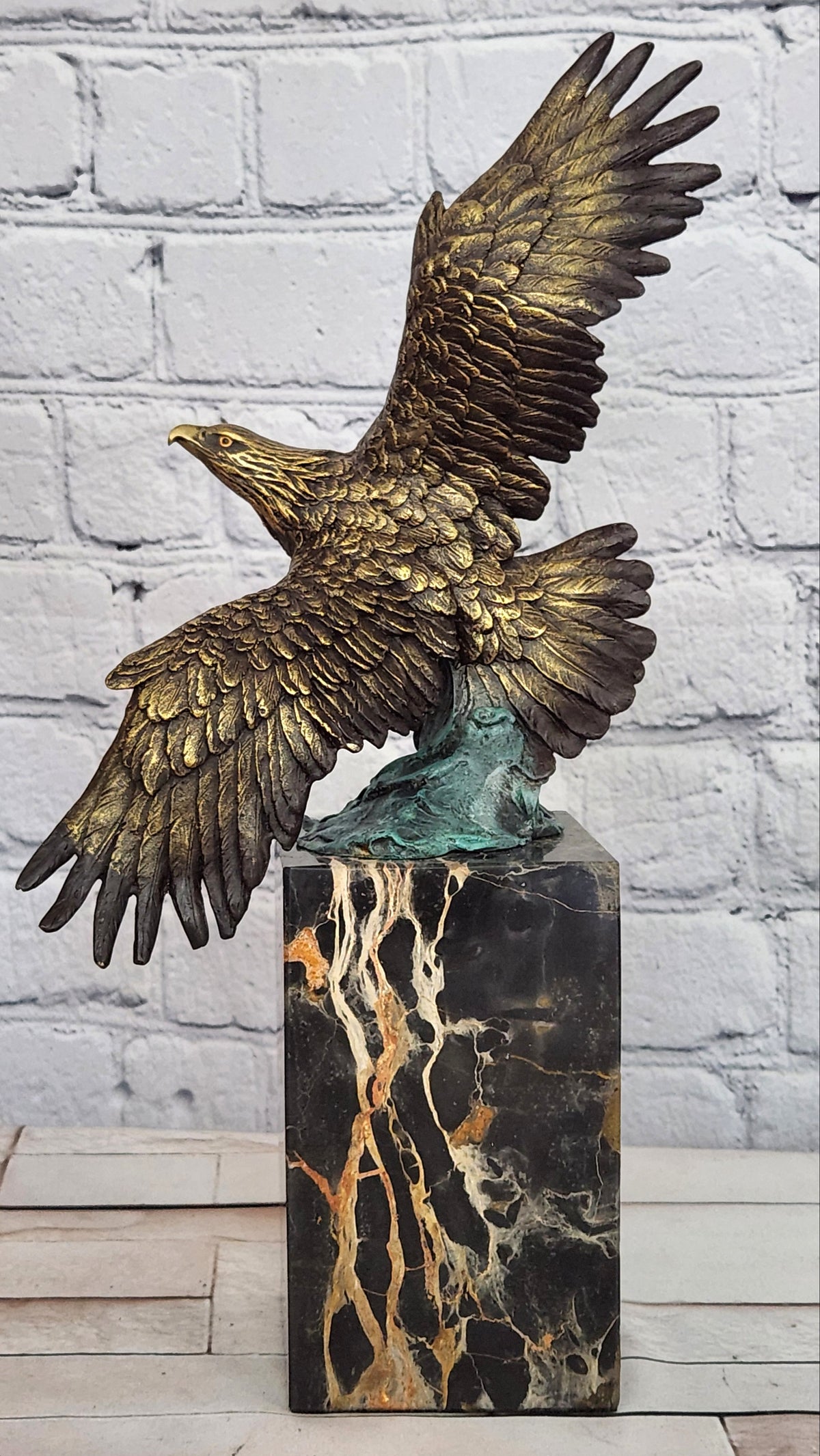 Hand Made American Eagle Bookend Book End Bronze Sculpture Figurine Decor