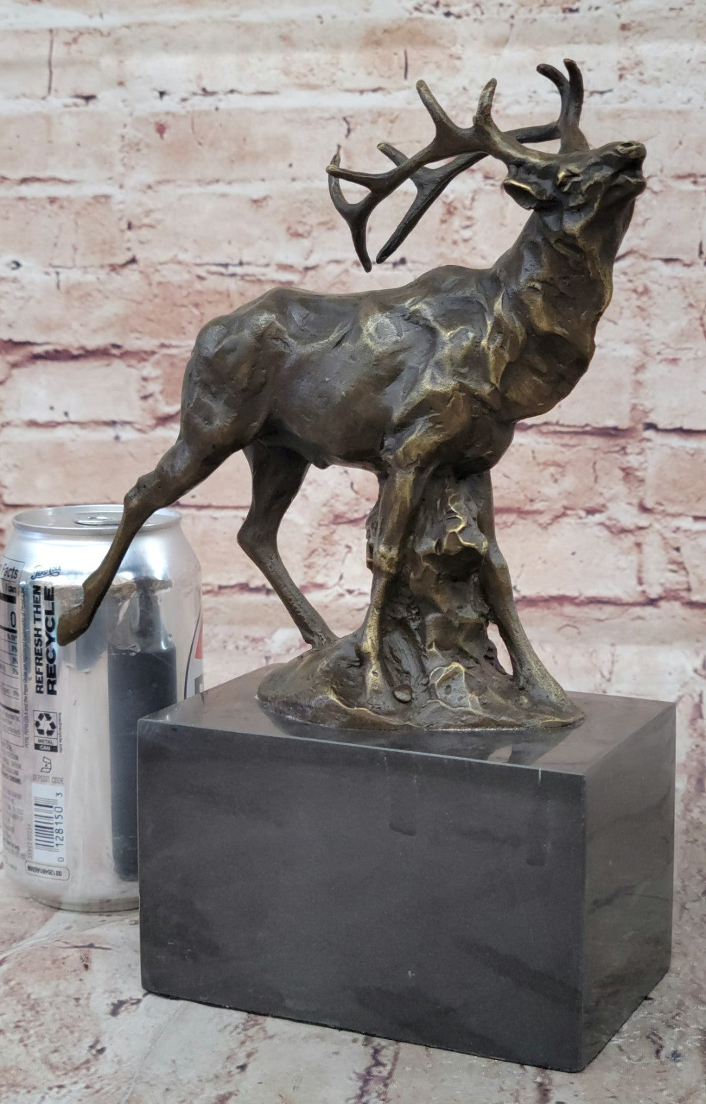 Handcrafted bronze sculpture SALE Stag Forest In Deer Male Signed Original