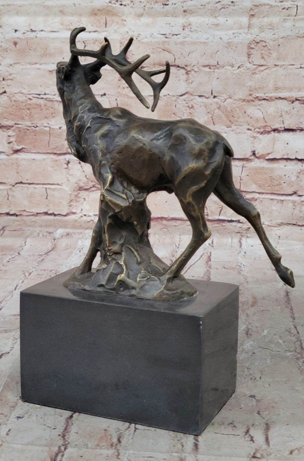 Handcrafted bronze sculpture SALE Stag Forest In Deer Male Signed Original