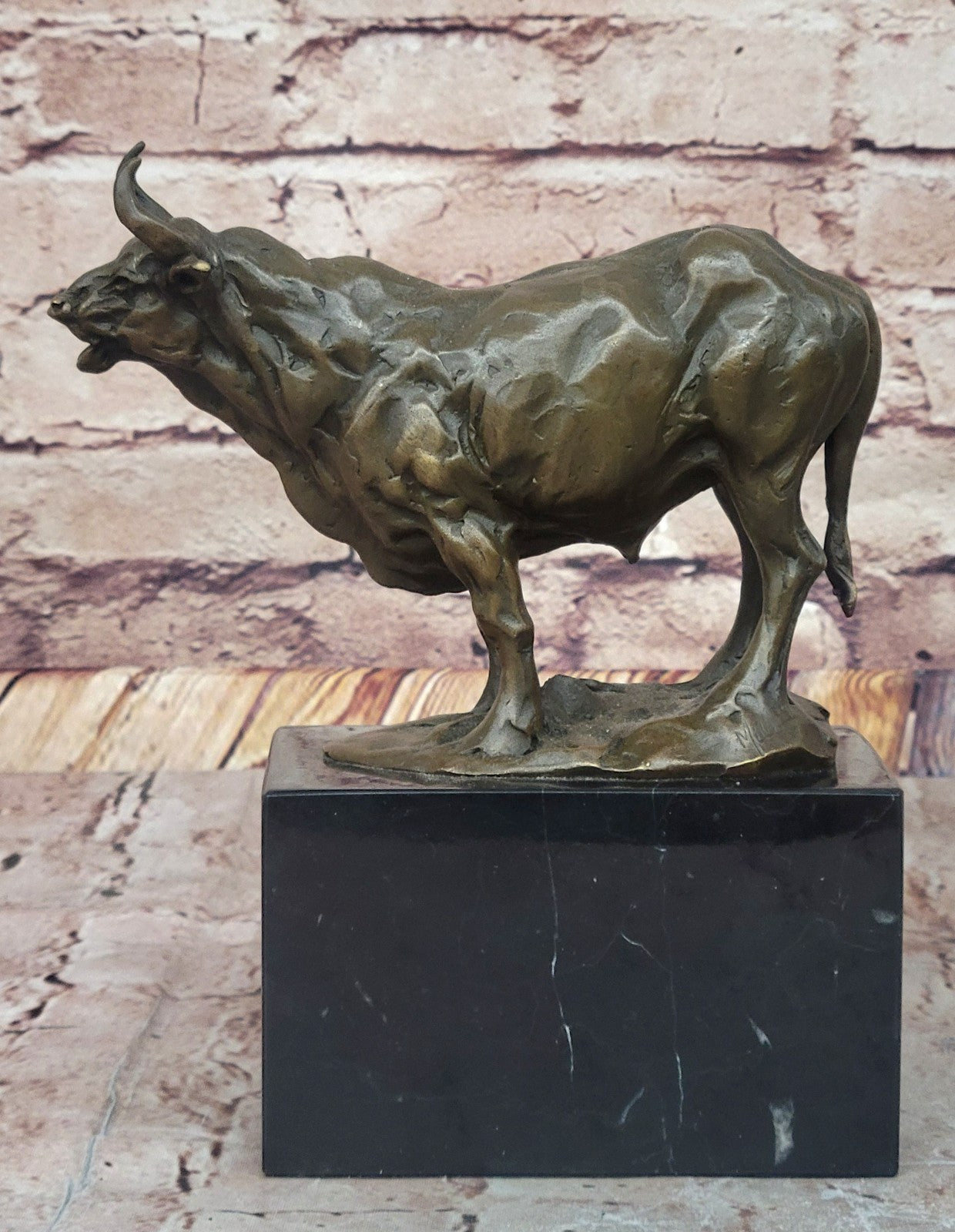 Handcrafted bronze sculpture SALE Deco Buffalo Water Dwarf Anoa Mountain Real