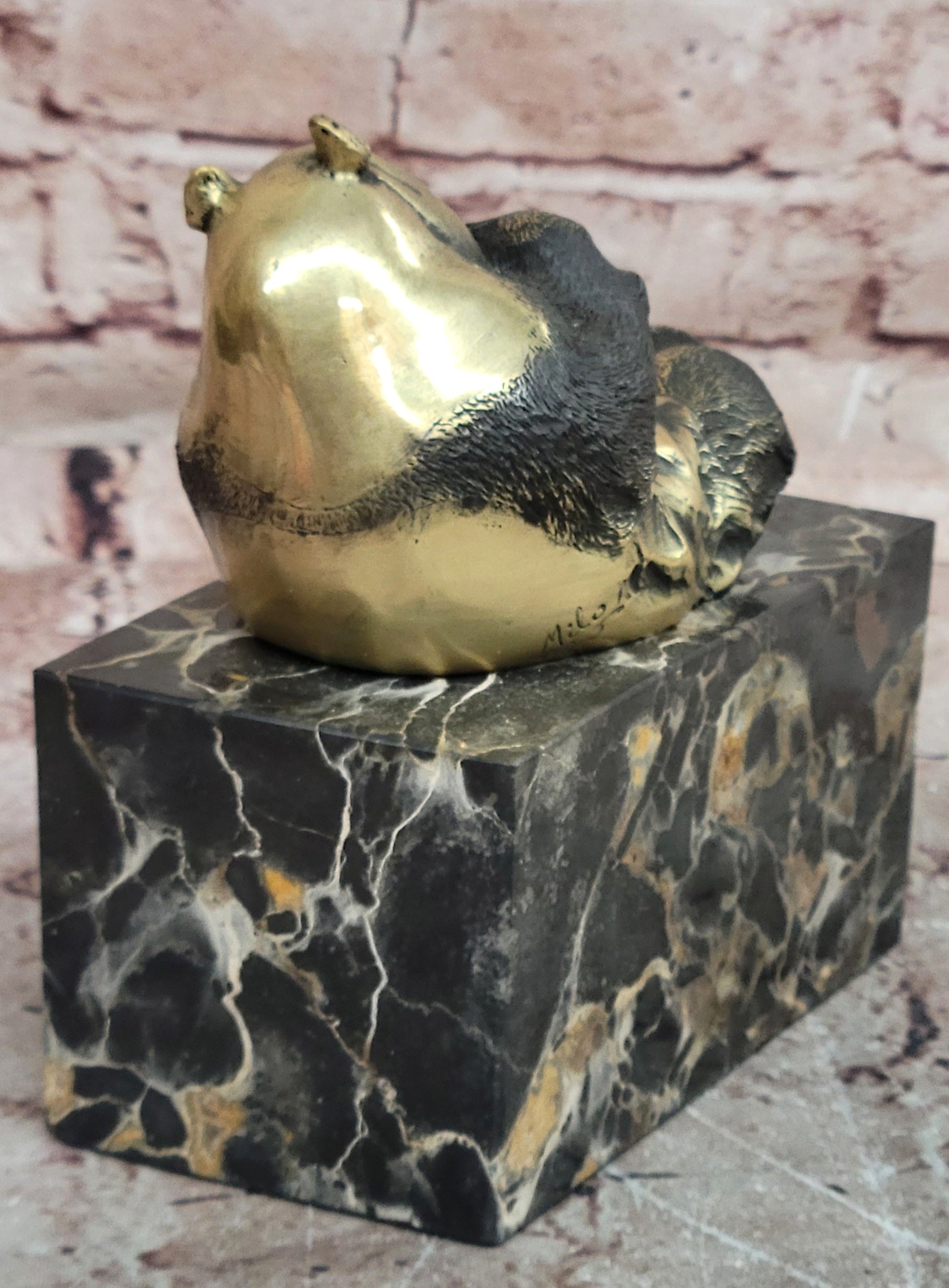 Hand Made Milo Bronze Panda Figurine Hot Cast Realistic Collectible Artwork
