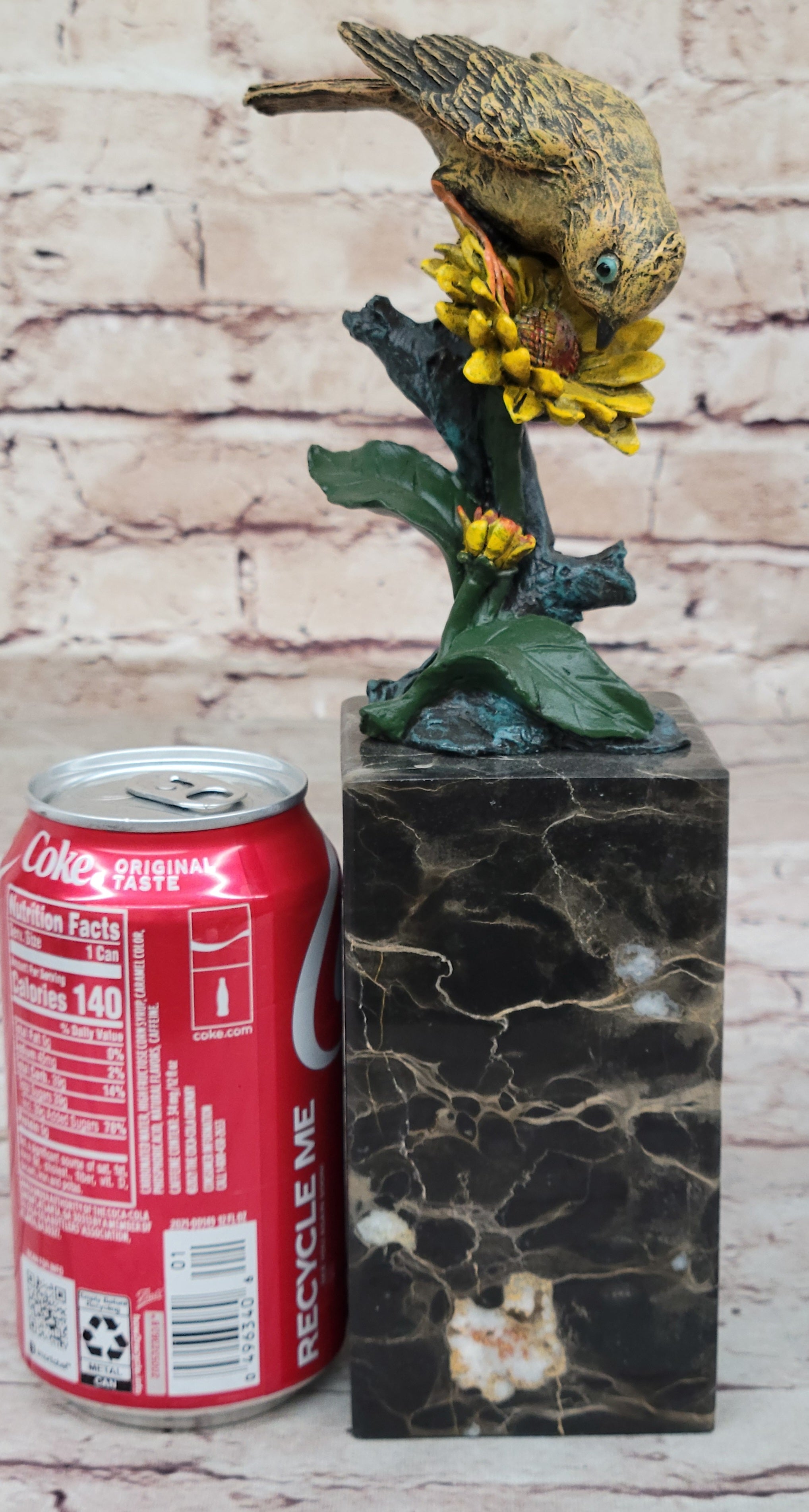 Art Deco Special Patina Love Bird Dove Bronze Sculpture Marble Base Figurine