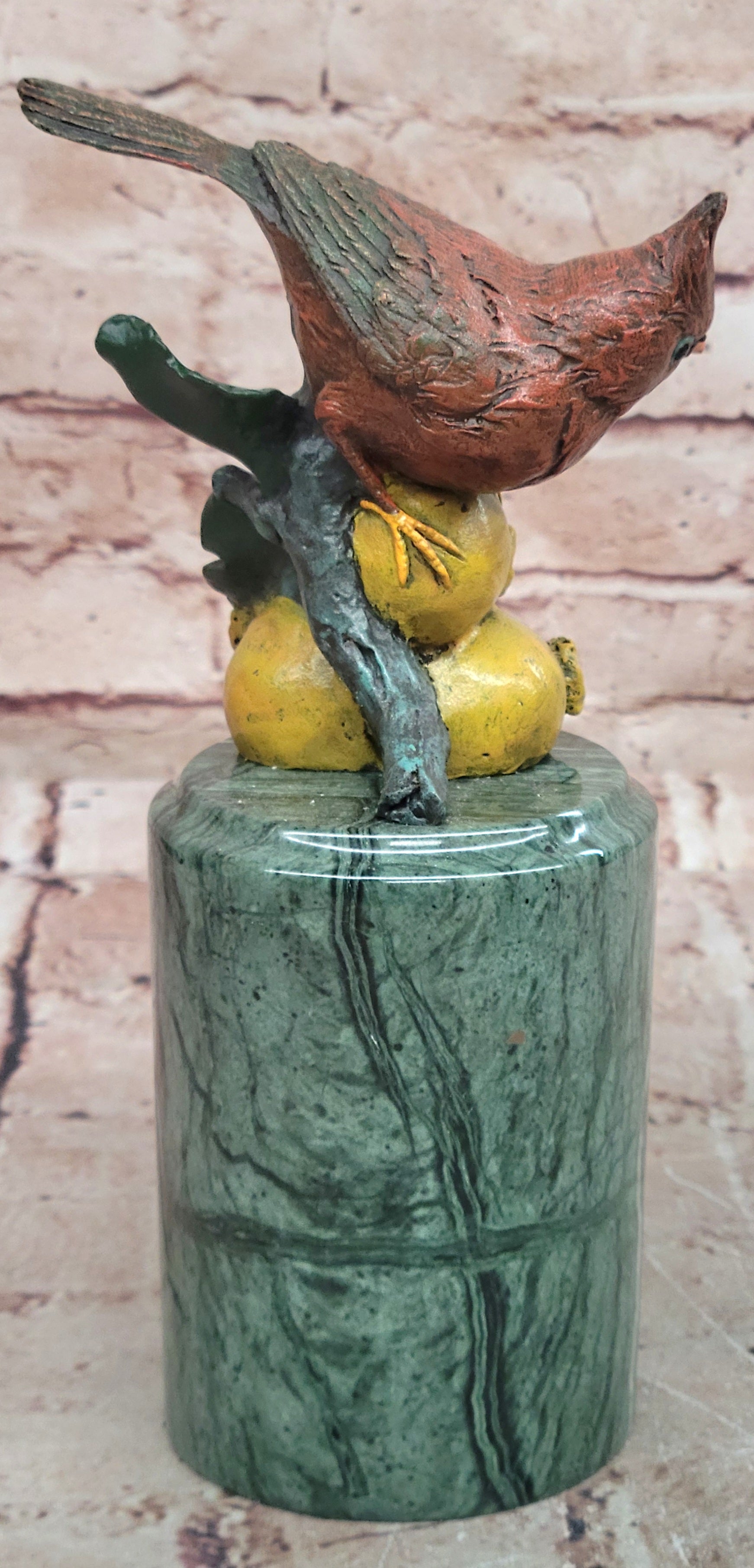 Milo Bronze Cardinal Sitting Sculpture Hot Cast Home Office Decoration