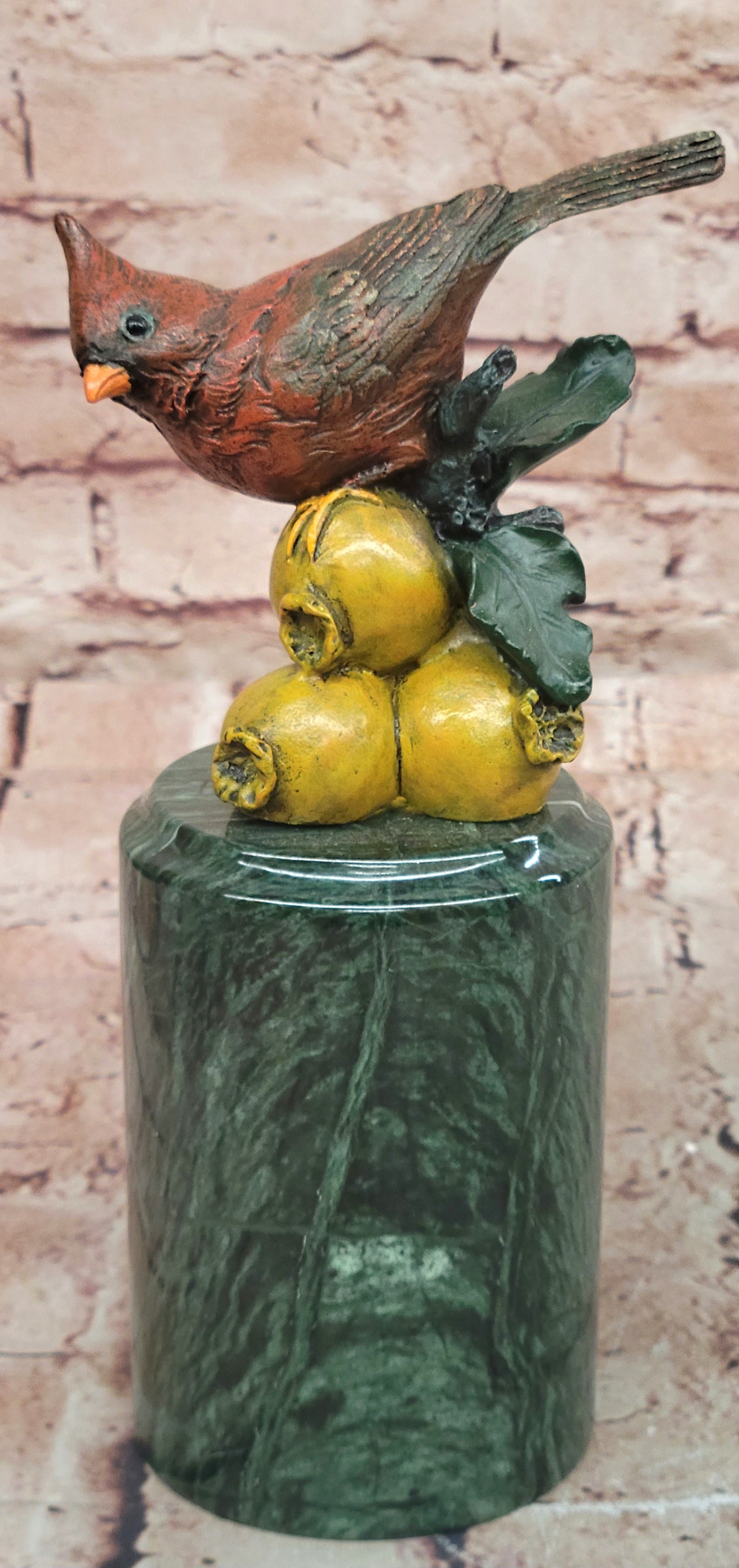 Milo Bronze Cardinal Sitting Sculpture Hot Cast Home Office Decoration