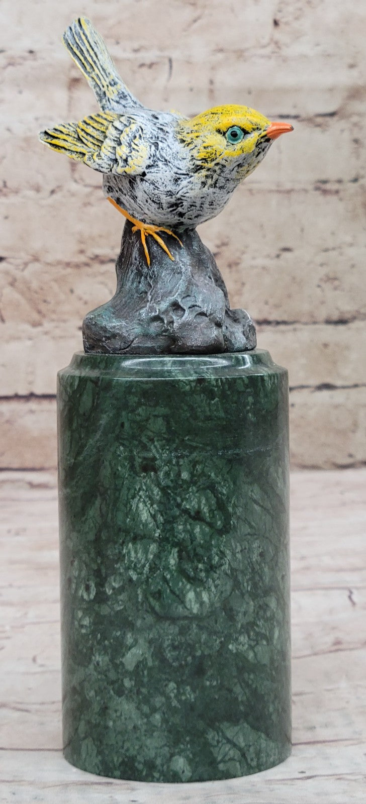 Cold Painted Bronze Sculpture Carrier Pigeon bird 9" excellent Color Art Decor